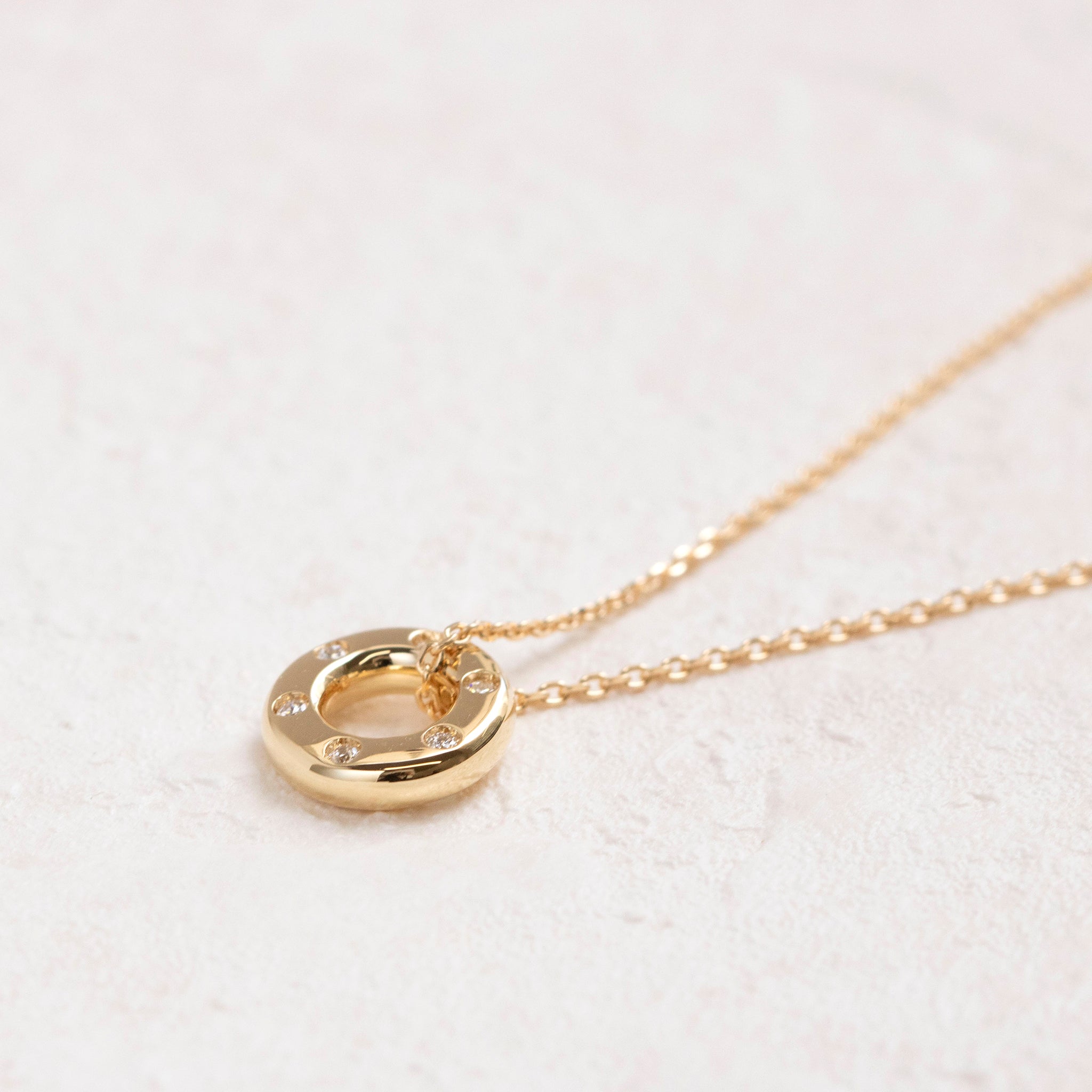 ダイヤモンド K18ネックレス(4月誕生石)《25H02005》