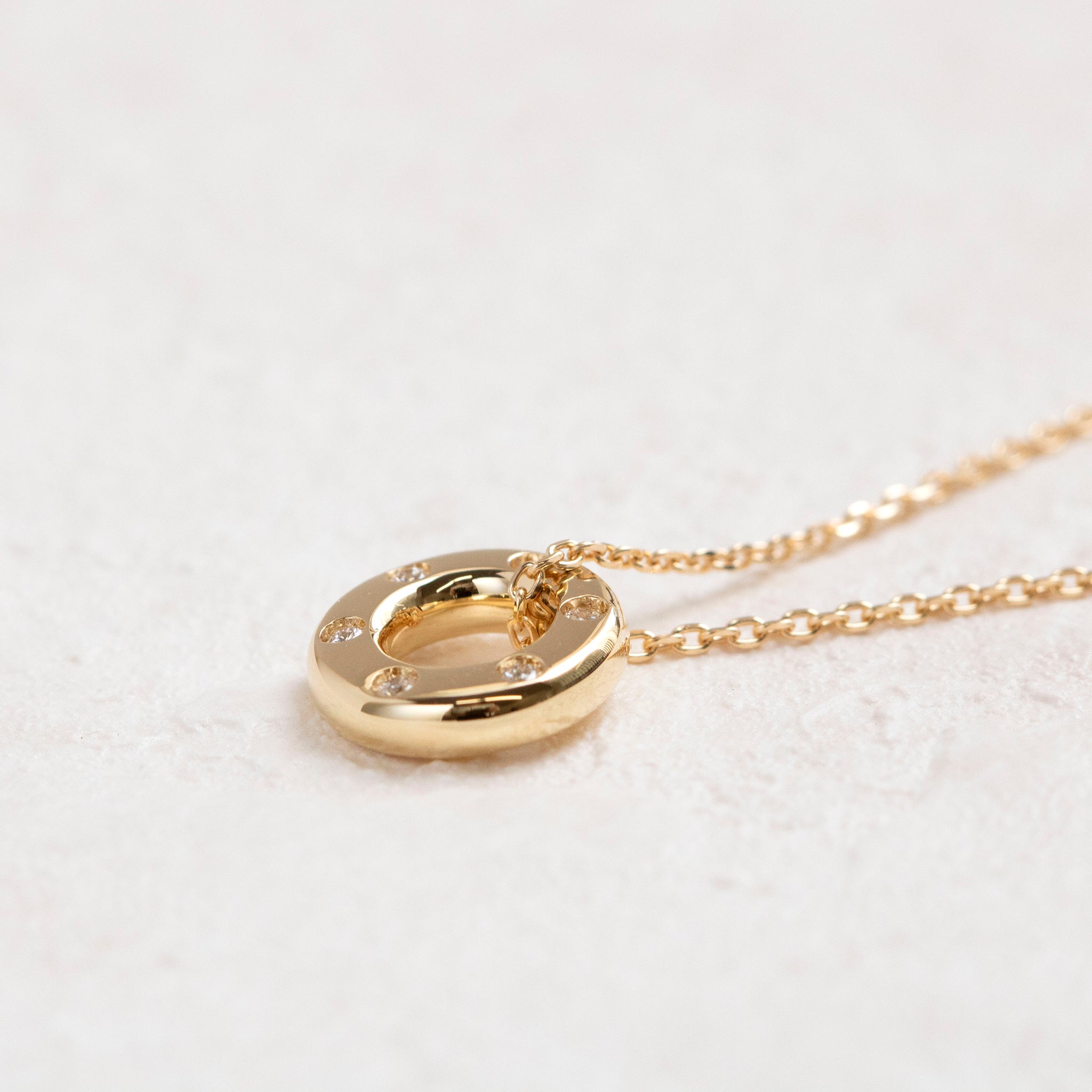 ダイヤモンド K18ネックレス(4月誕生石)《25H02005》