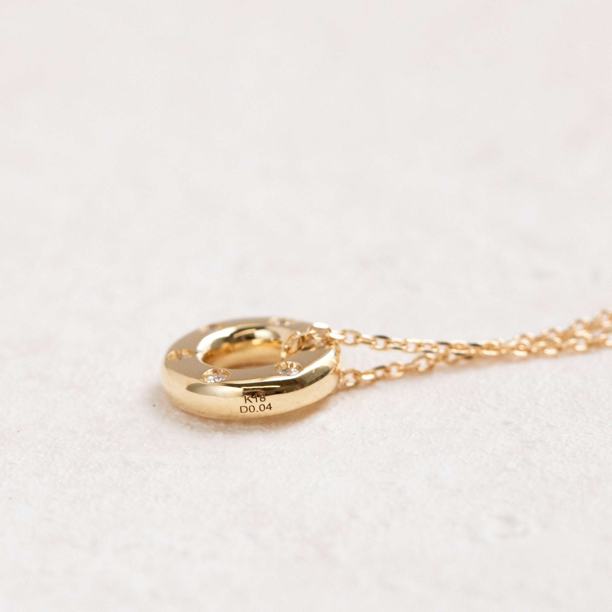 ダイヤモンド K18ネックレス(4月誕生石)《25H02005》