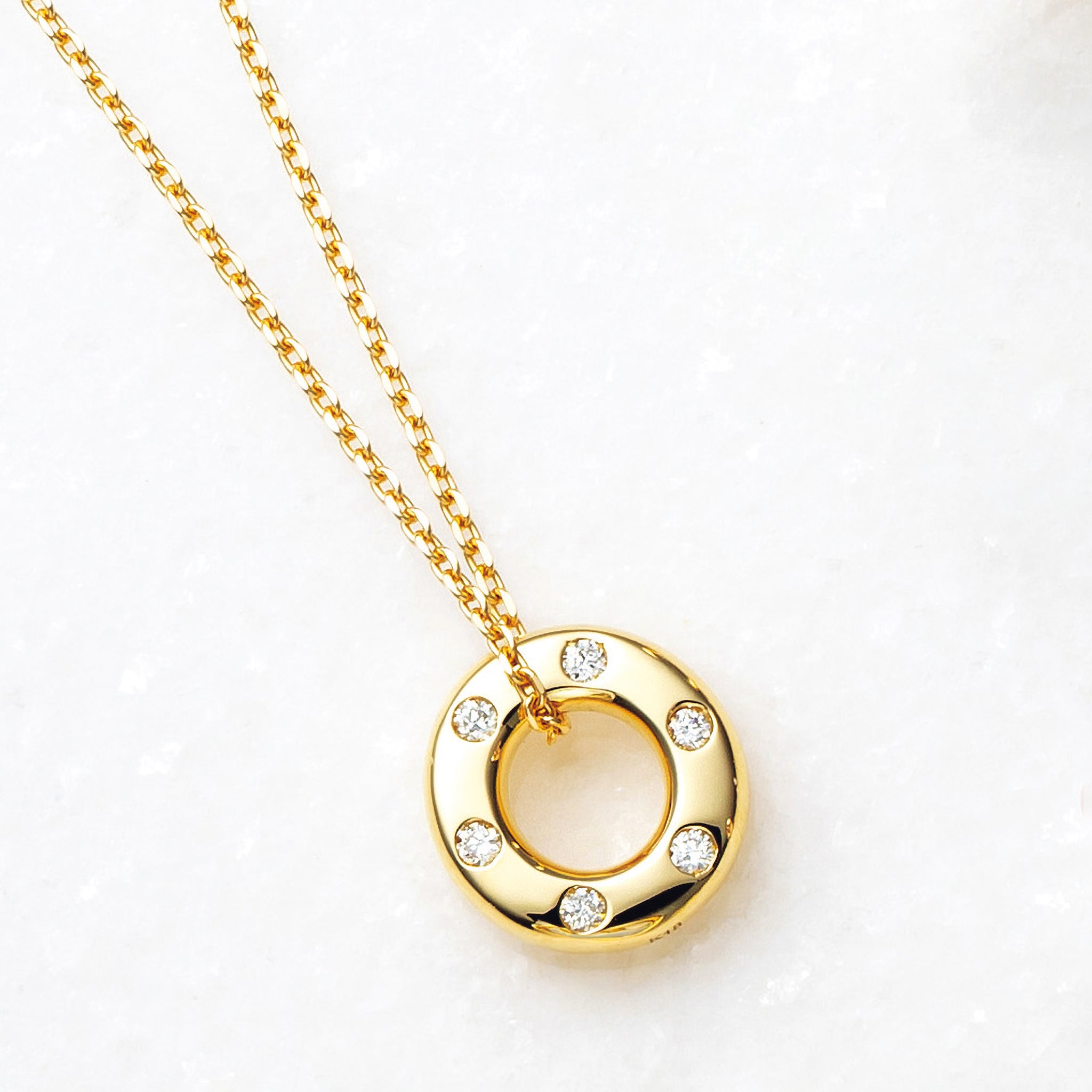 ダイヤモンド K18ネックレス(4月誕生石)《25H02005》