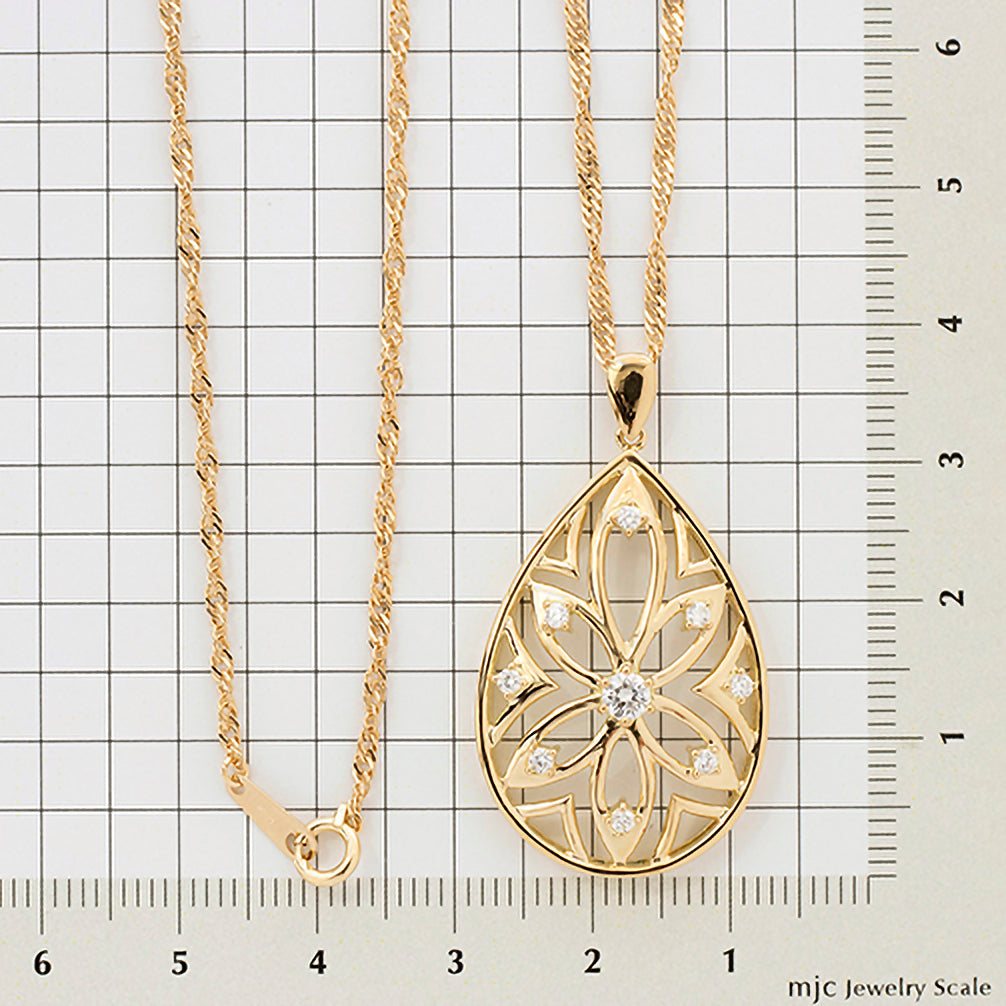 ダイヤモンド K18ネックレス(ロング/60cm/4月誕生石/鑑別書付)《25H02011》