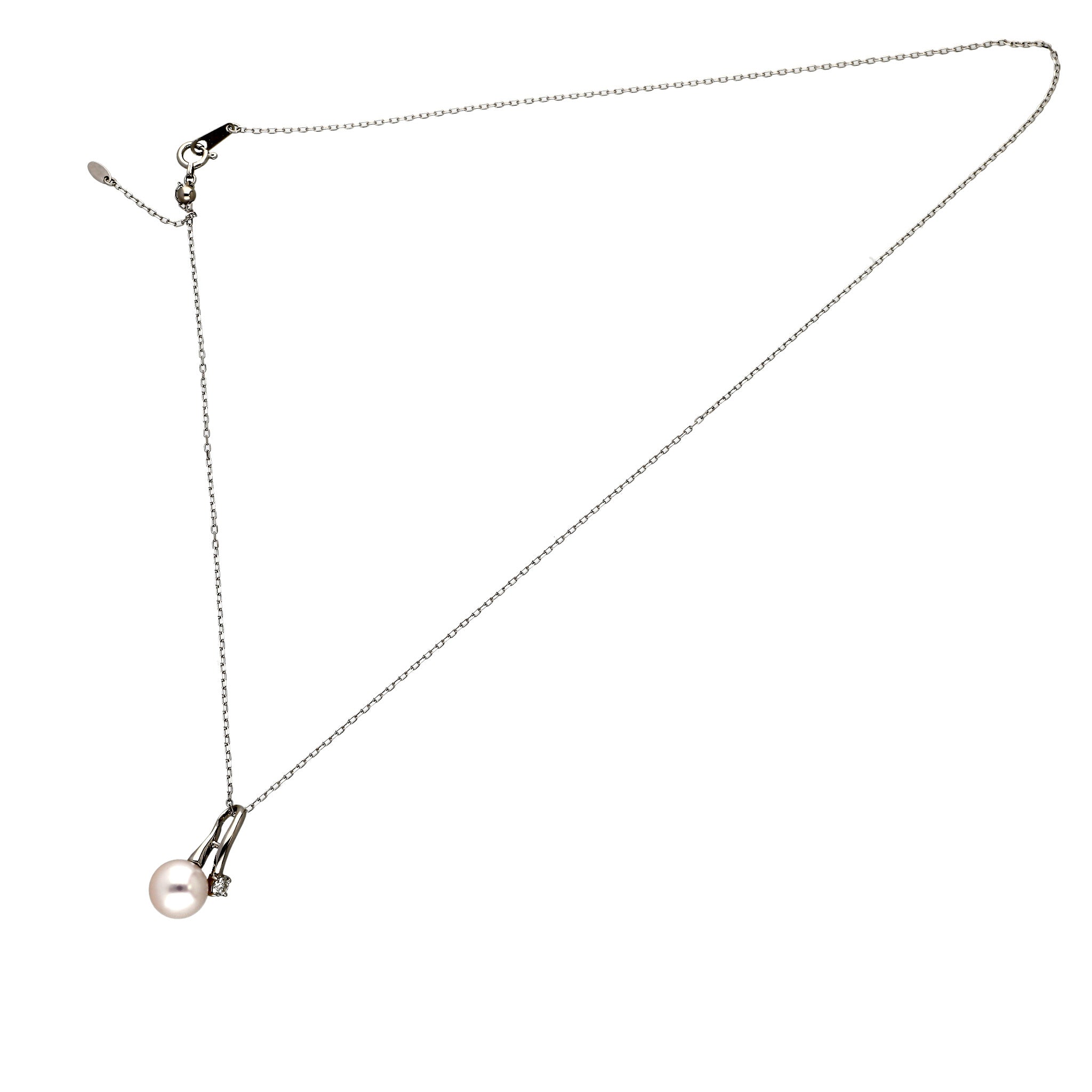 パール/ダイヤモンド プラチナネックレス(アコヤ真珠/8mm/6月誕生石)《25H02202》