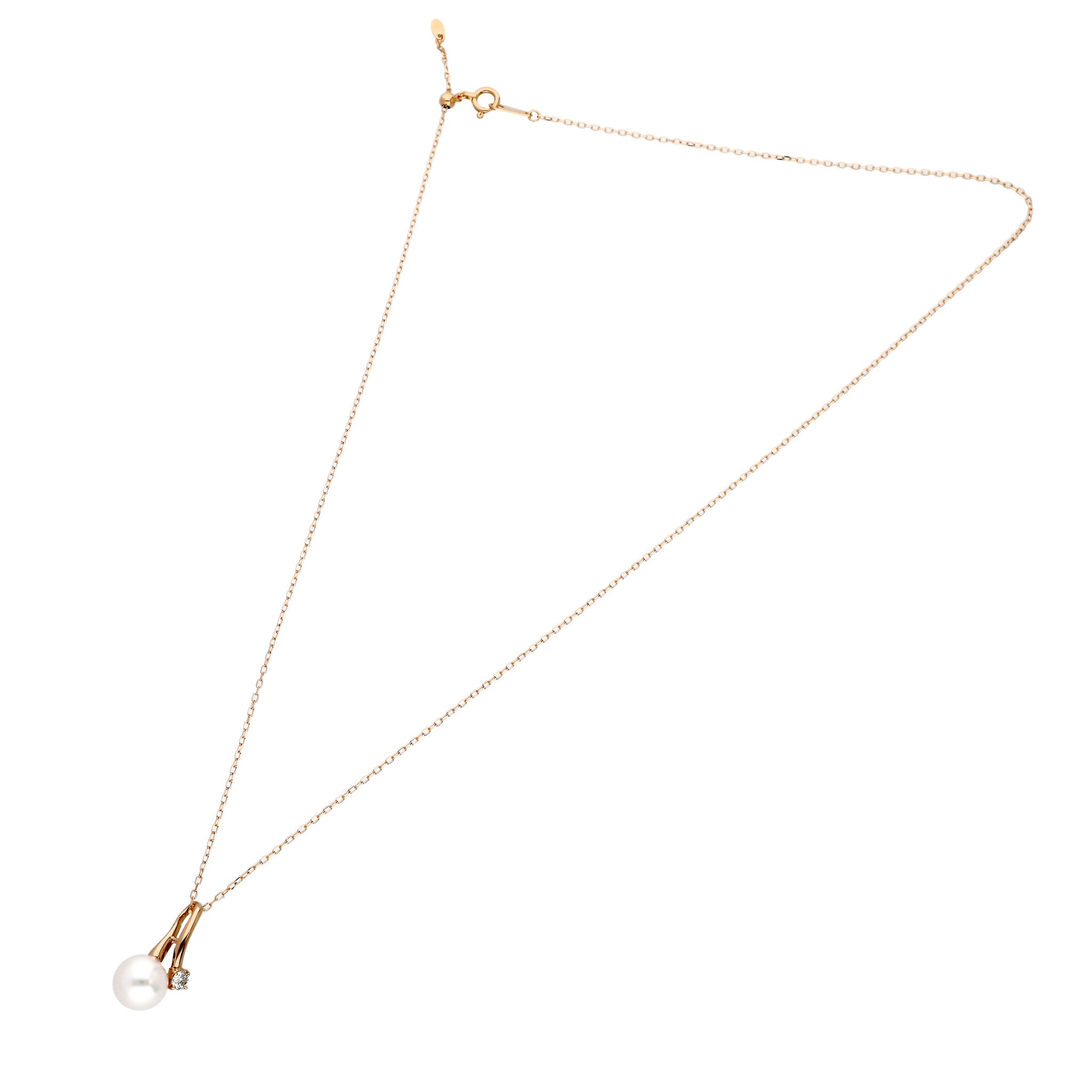 パール/ダイヤモンド K18ネックレス(アコヤ真珠/7.5mm/6月誕生石)《25H02203》