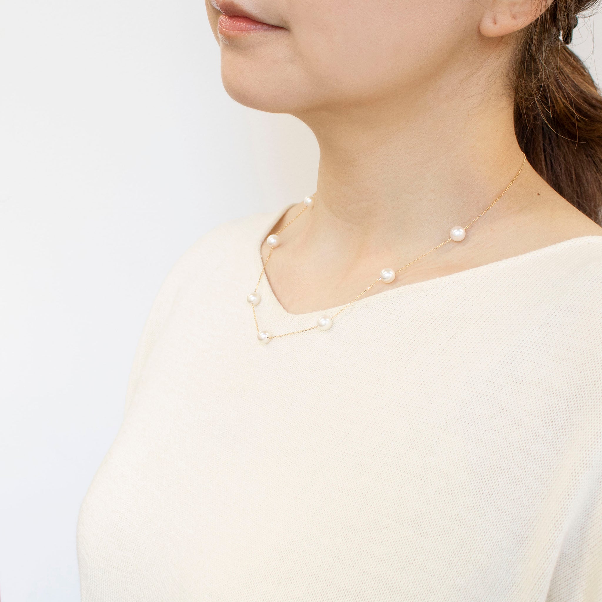 パール K18ネックレス(アコヤ真珠/6.5mm/6月誕生石)《25H02205》