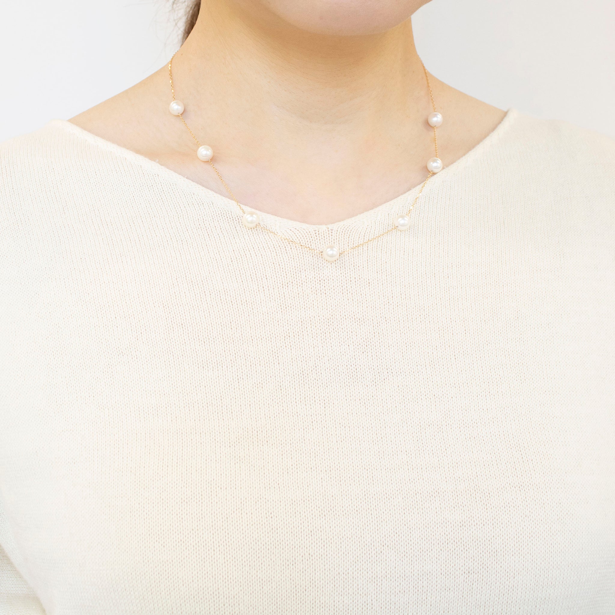 パール K18ネックレス(アコヤ真珠/6.5mm/6月誕生石)《25H02205》