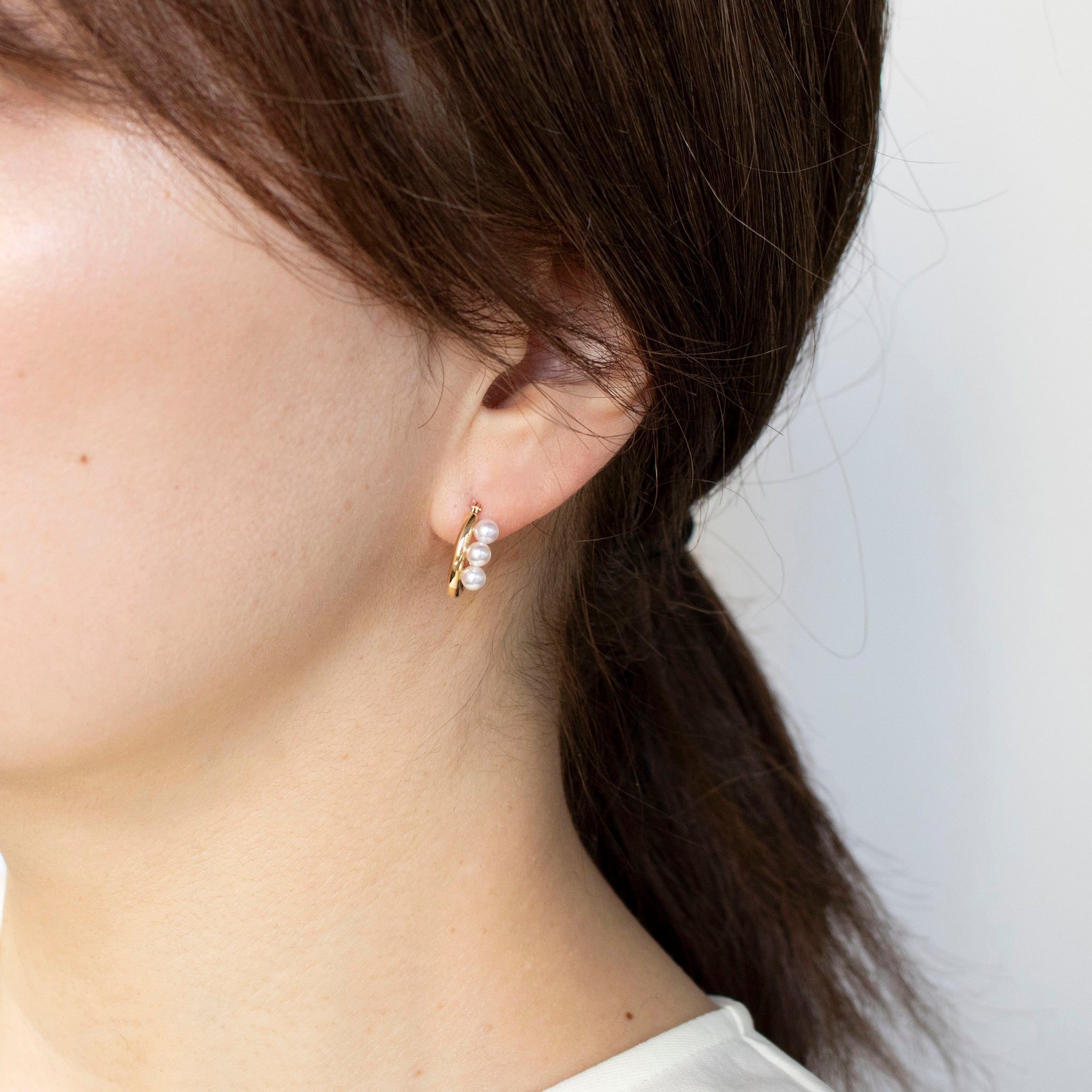 パール K18ピアス(アコヤ真珠/3.5mm/6月誕生石)《25H02206》