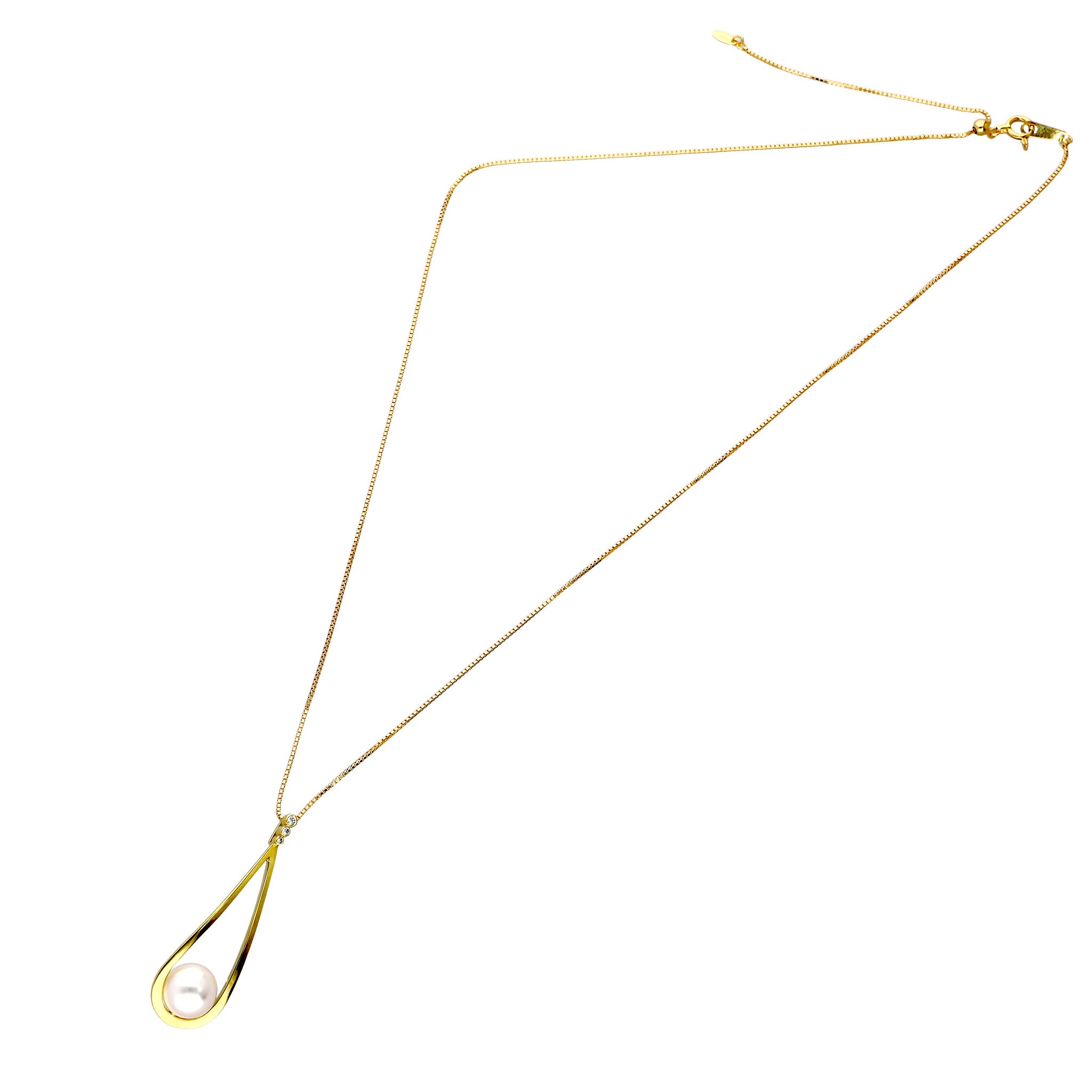 パール K18ネックレス(アコヤ真珠/7.5mm/6月誕生石/鑑別書付)《25H02207》