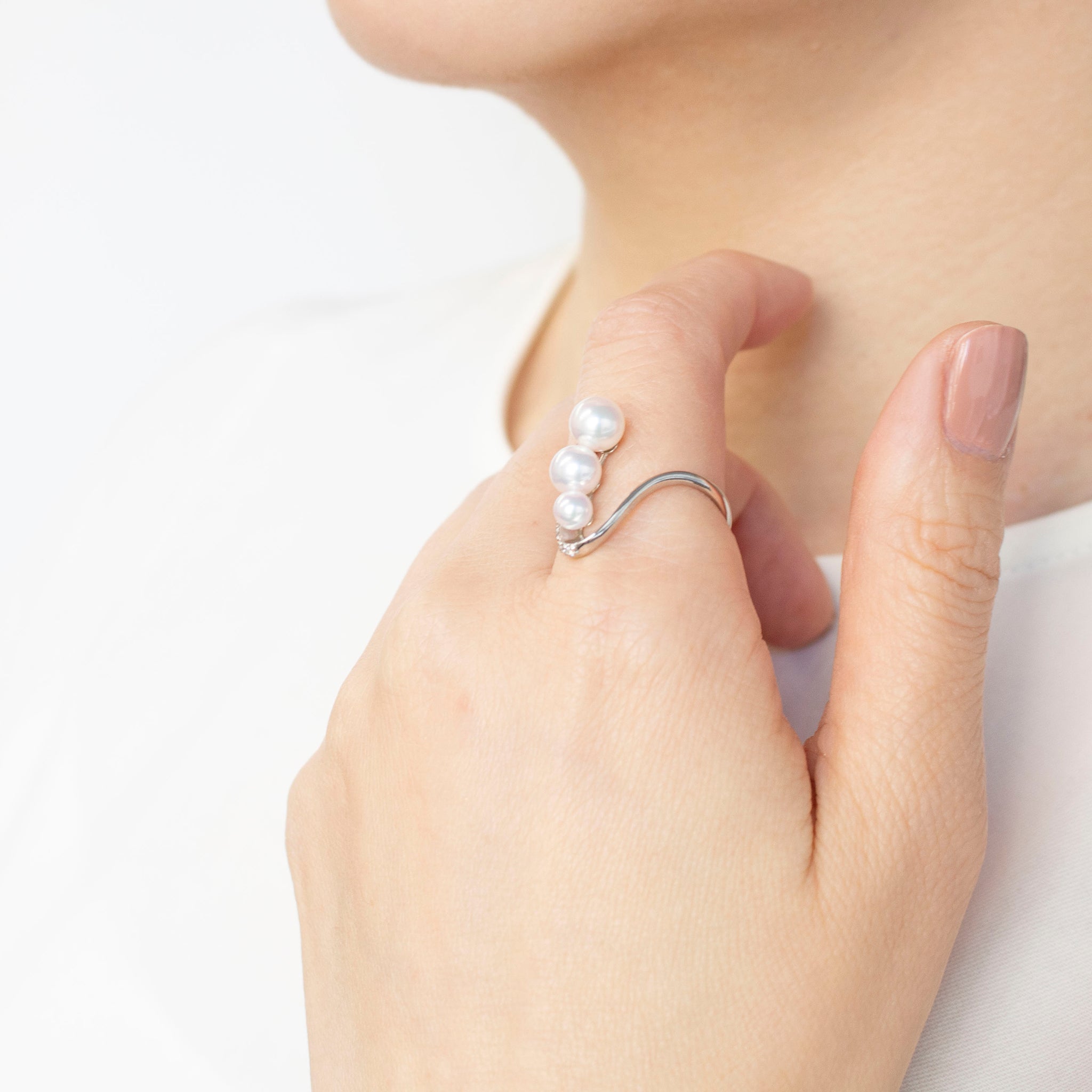 パール/ダイヤモンド プラチナリング(アコヤ真珠/4mm・5.5mm・6mm/6月誕生石)《25H02209》