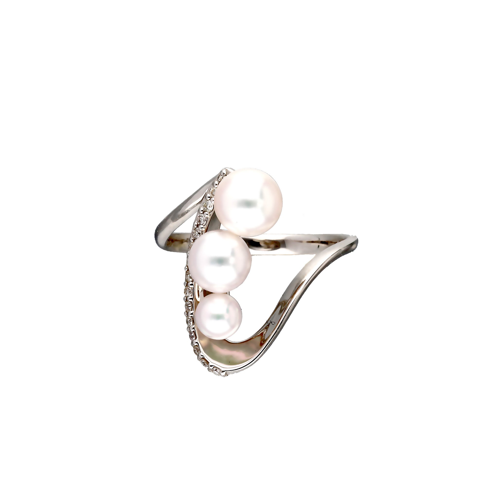 パール/ダイヤモンド プラチナリング(アコヤ真珠/4mm・5.5mm・6mm/6月誕生石)《25H02209》