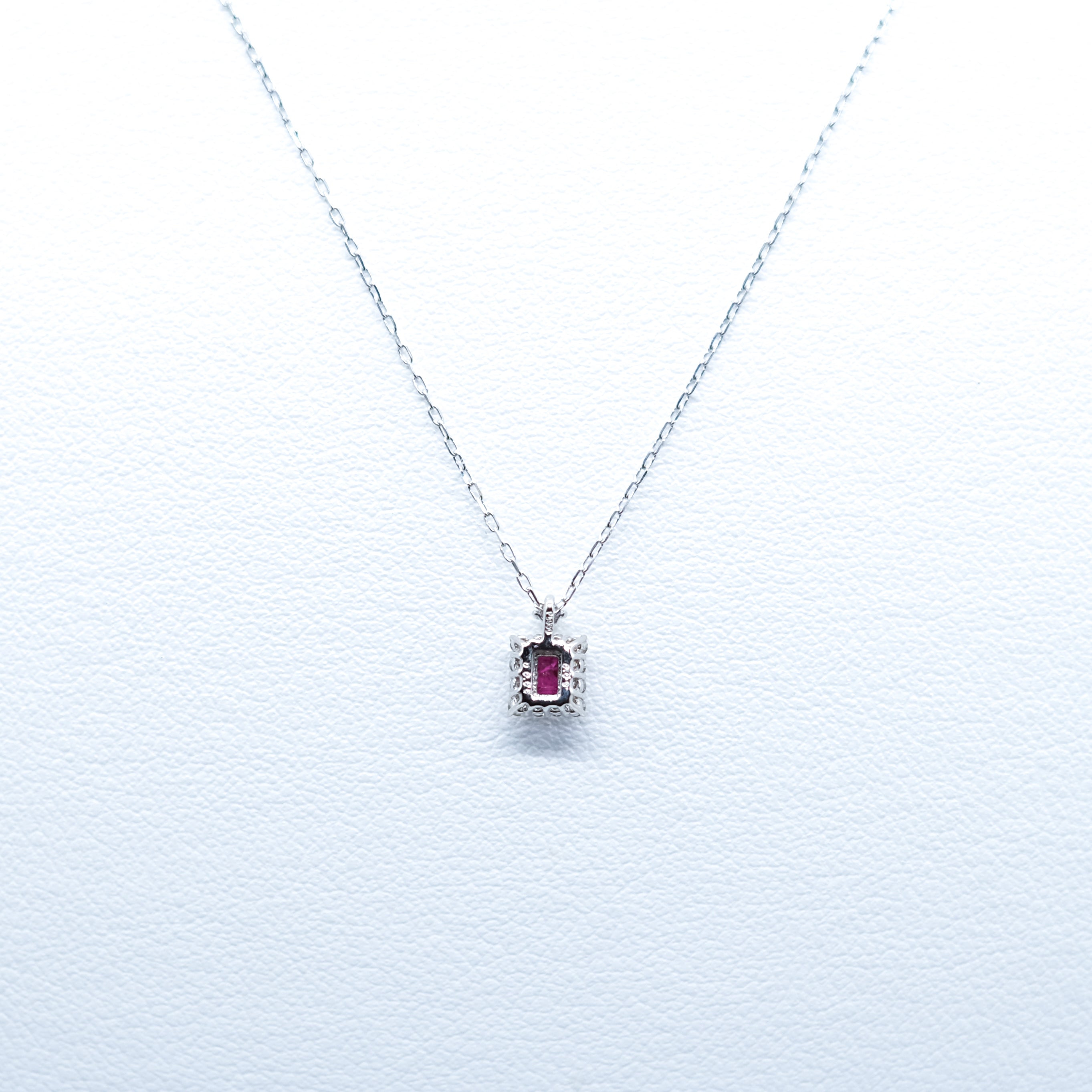 ルビー/ダイヤモンド プラチナネックレス(7月誕生石)《25H02305》