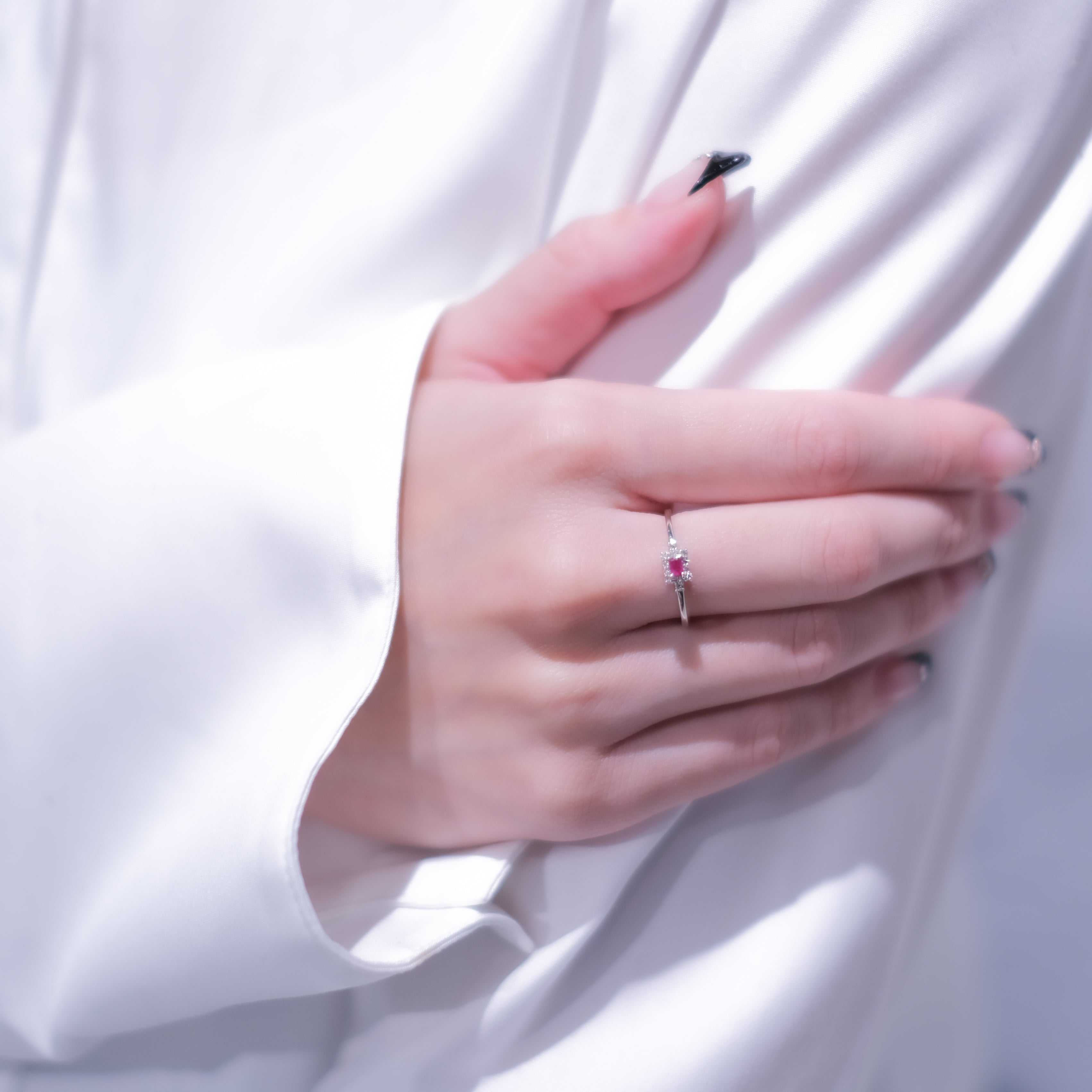 ルビー/ダイヤモンド プラチナリング(7月誕生石)《25H02306》