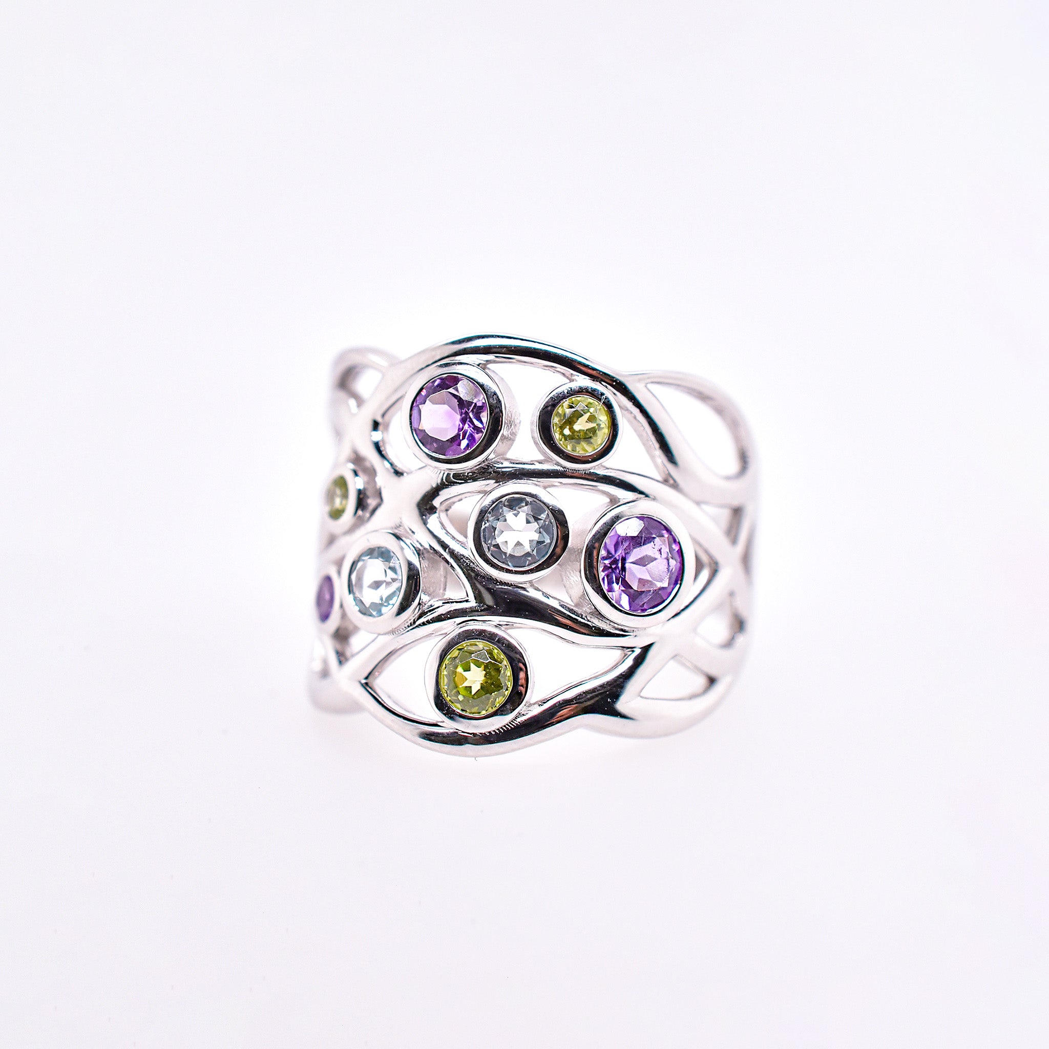 アメシスト/ペリドット/ブルートパーズ シルバーリング《25H02403》