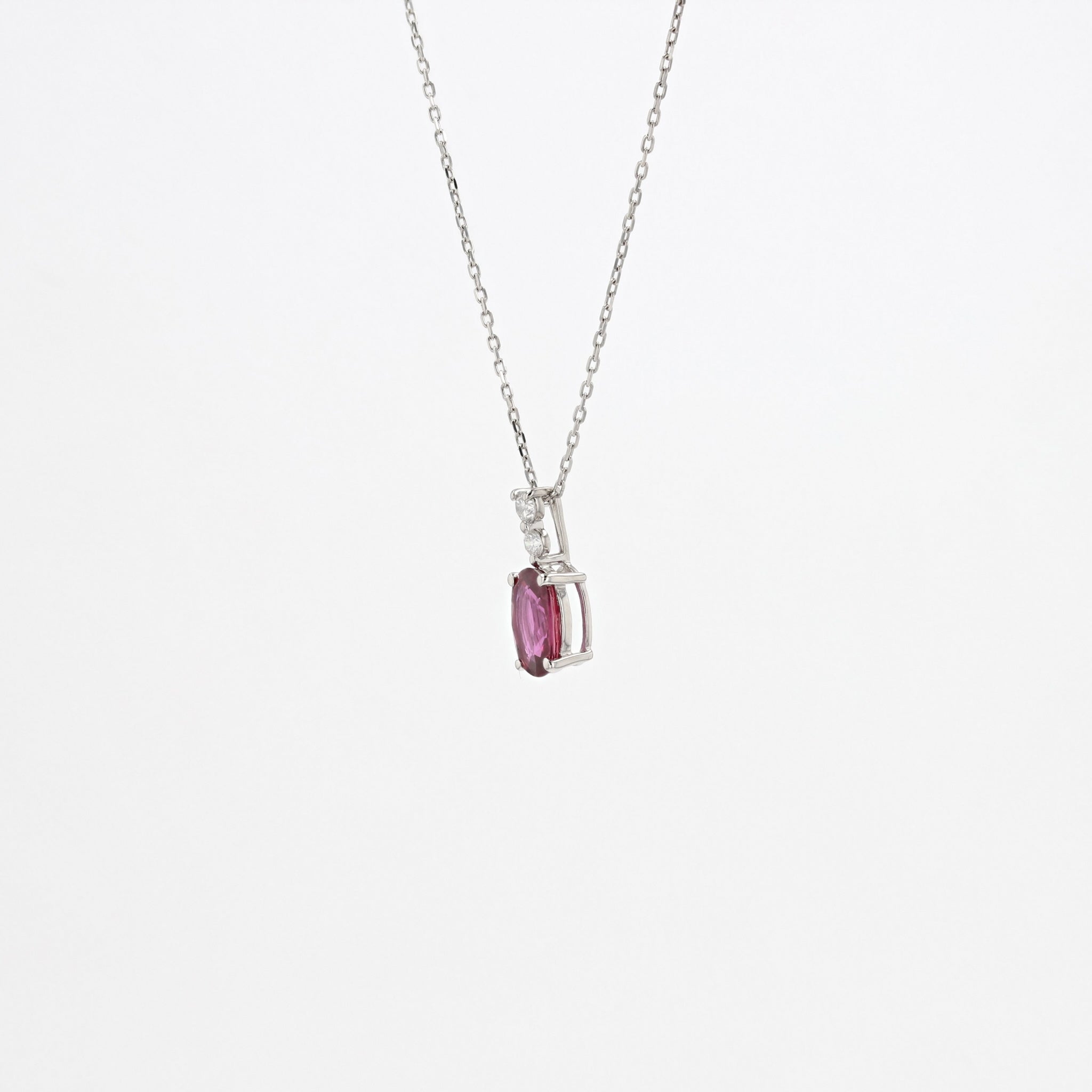 ルビー/ダイヤモンド プラチナネックレス(7月誕生石)《25H02504》