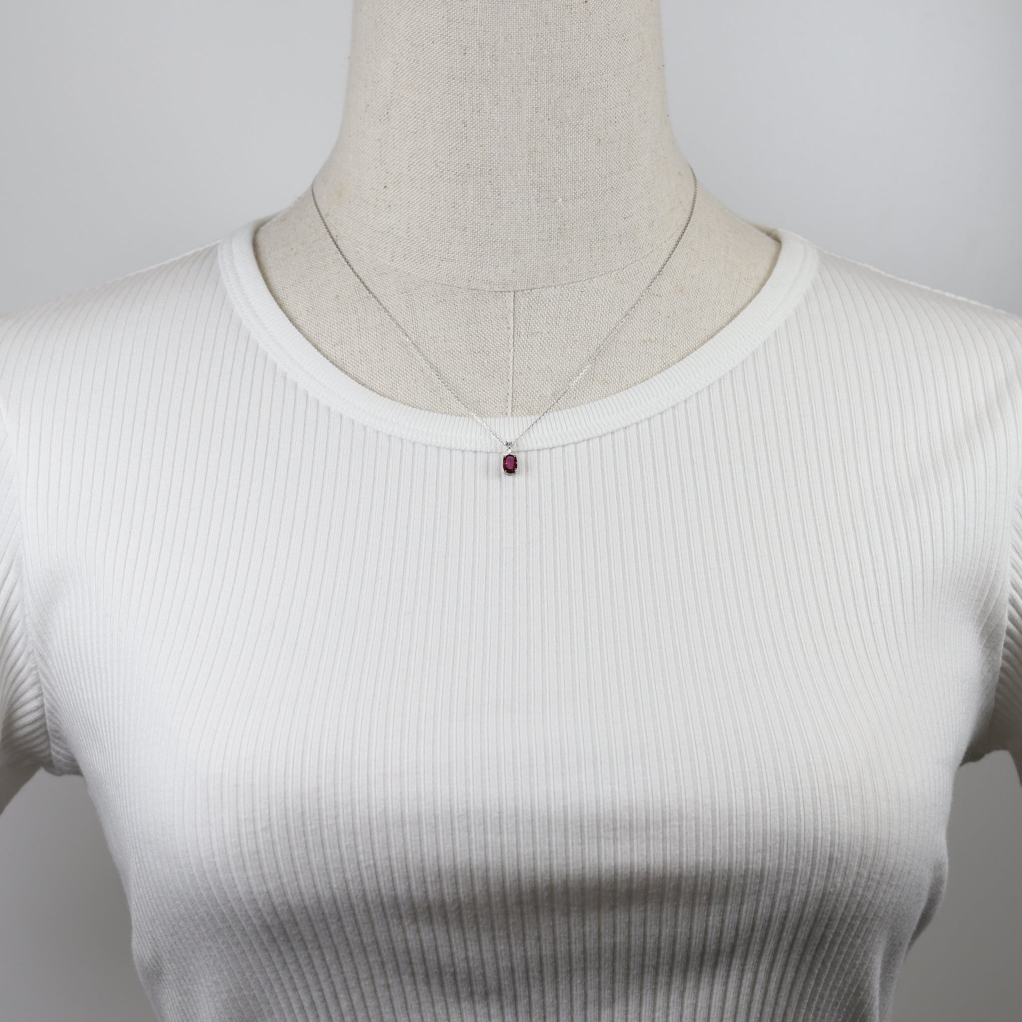 ルビー/ダイヤモンド プラチナネックレス(7月誕生石)《25H02504》