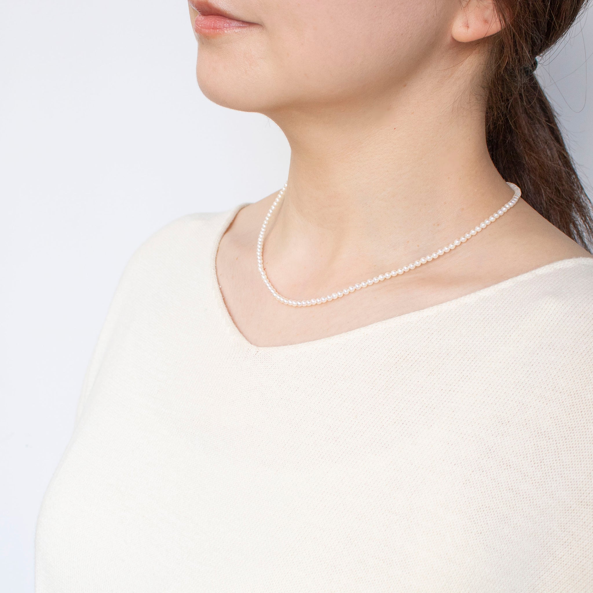 【限定8点】パール K18ネックレス(アコヤ真珠/2.5mm/6月誕生石)《25H02606》