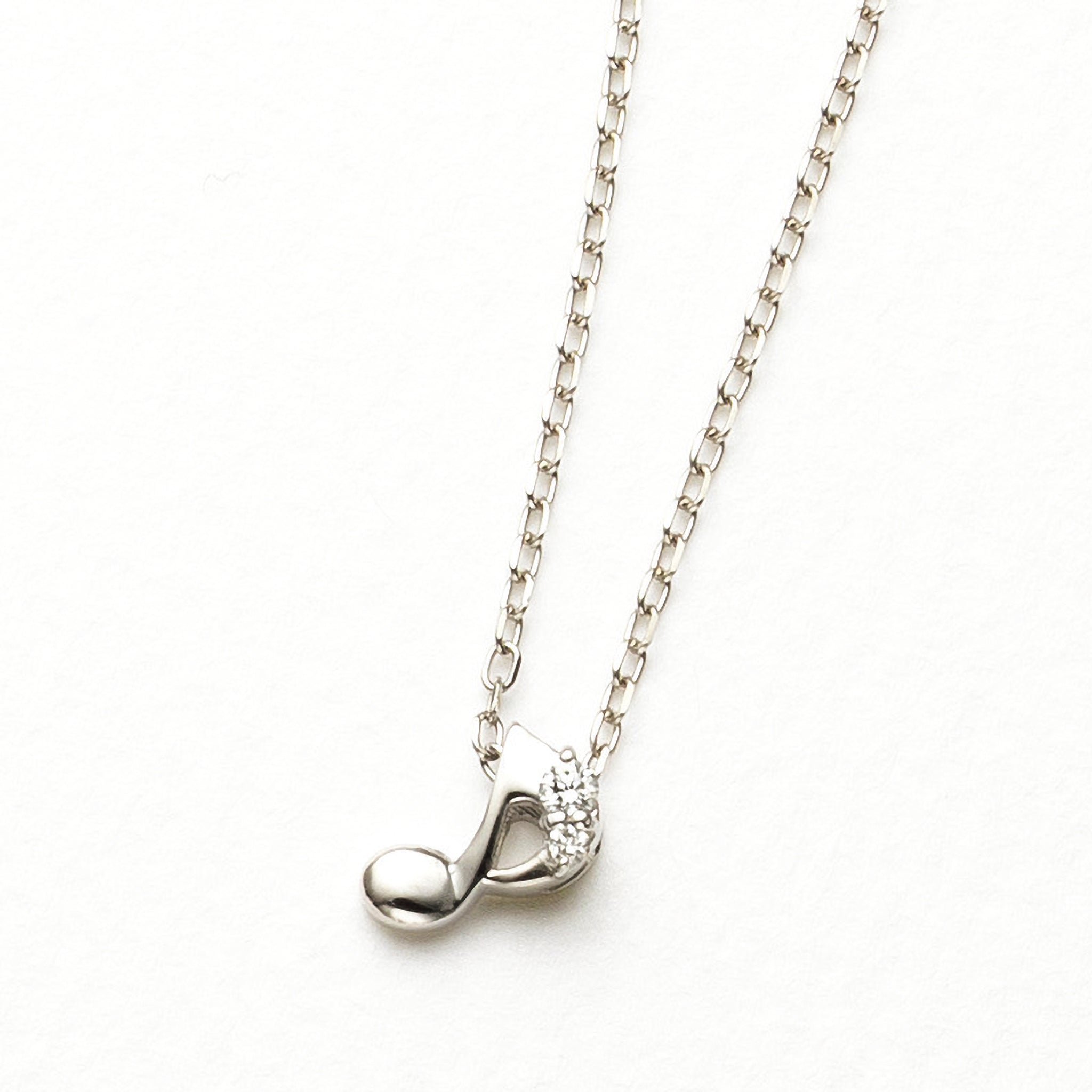 ダイヤモンド プラチナネックレス(音符モチーフ/4月誕生石)《25H02703》