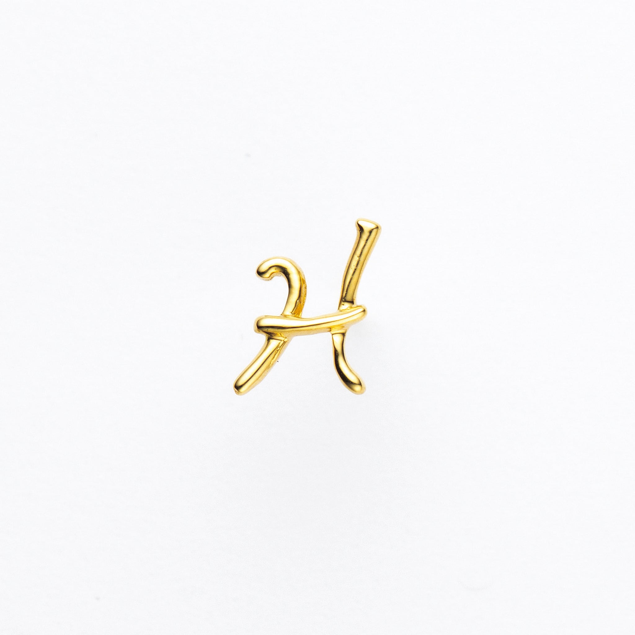 K18ピアス(イニシャル/H/片側)《25H02711-H》