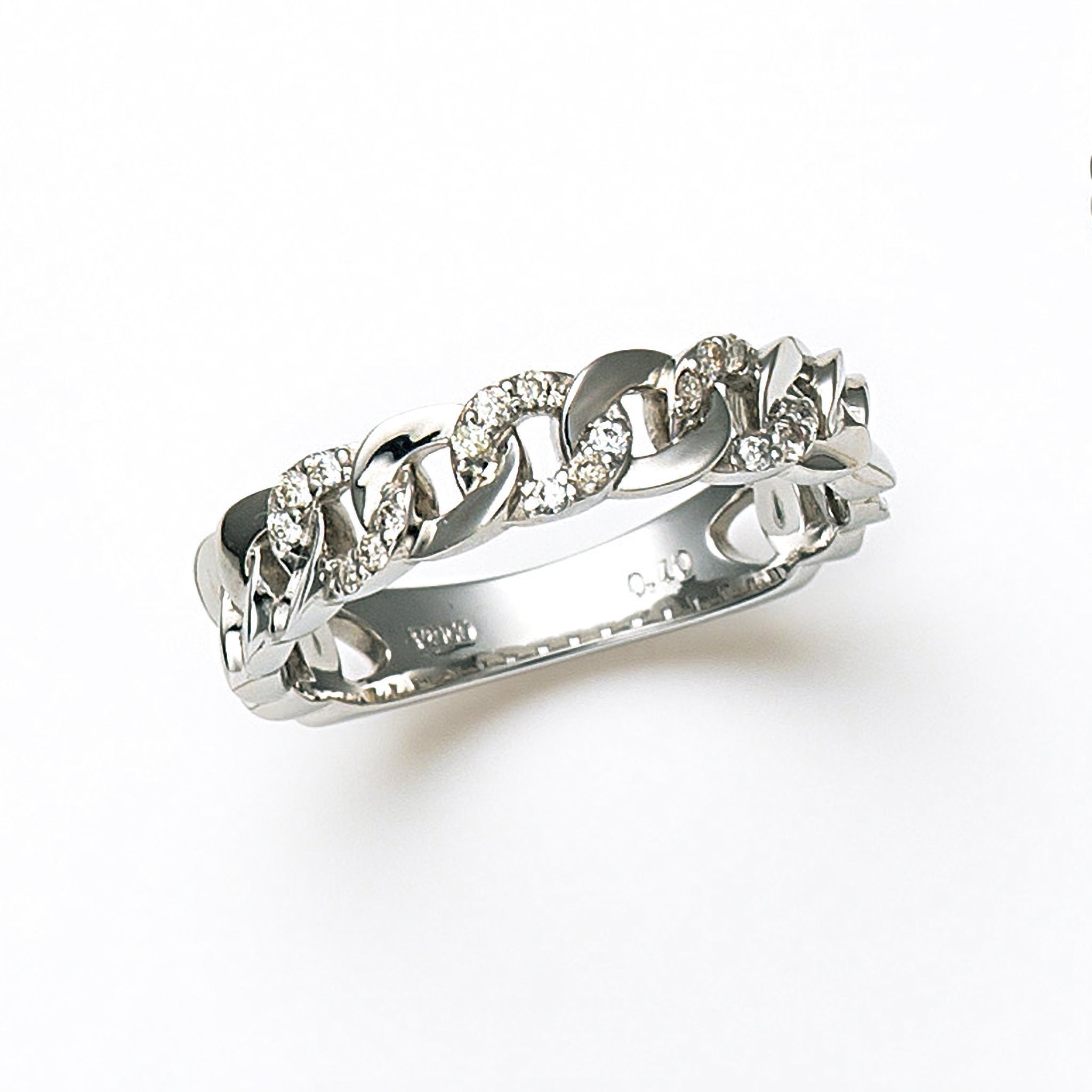 ダイヤモンド プラチナリング(チェーンモチーフ/4月誕生石)《25H02801》