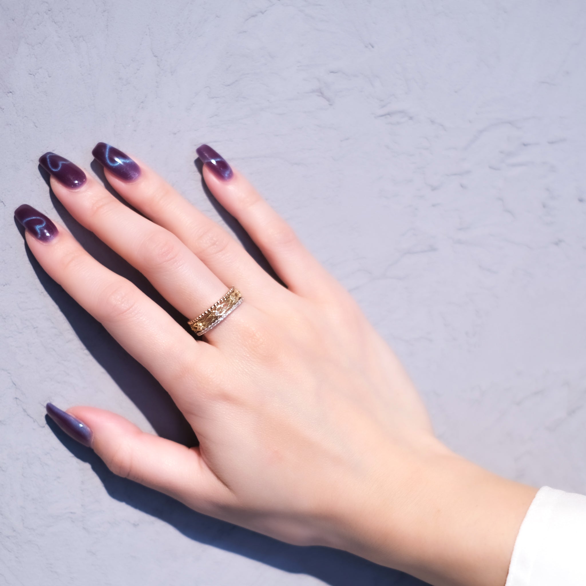 ダイヤモンド K18/プラチナリング(スリーカラー/4月誕生石)《25H02803》