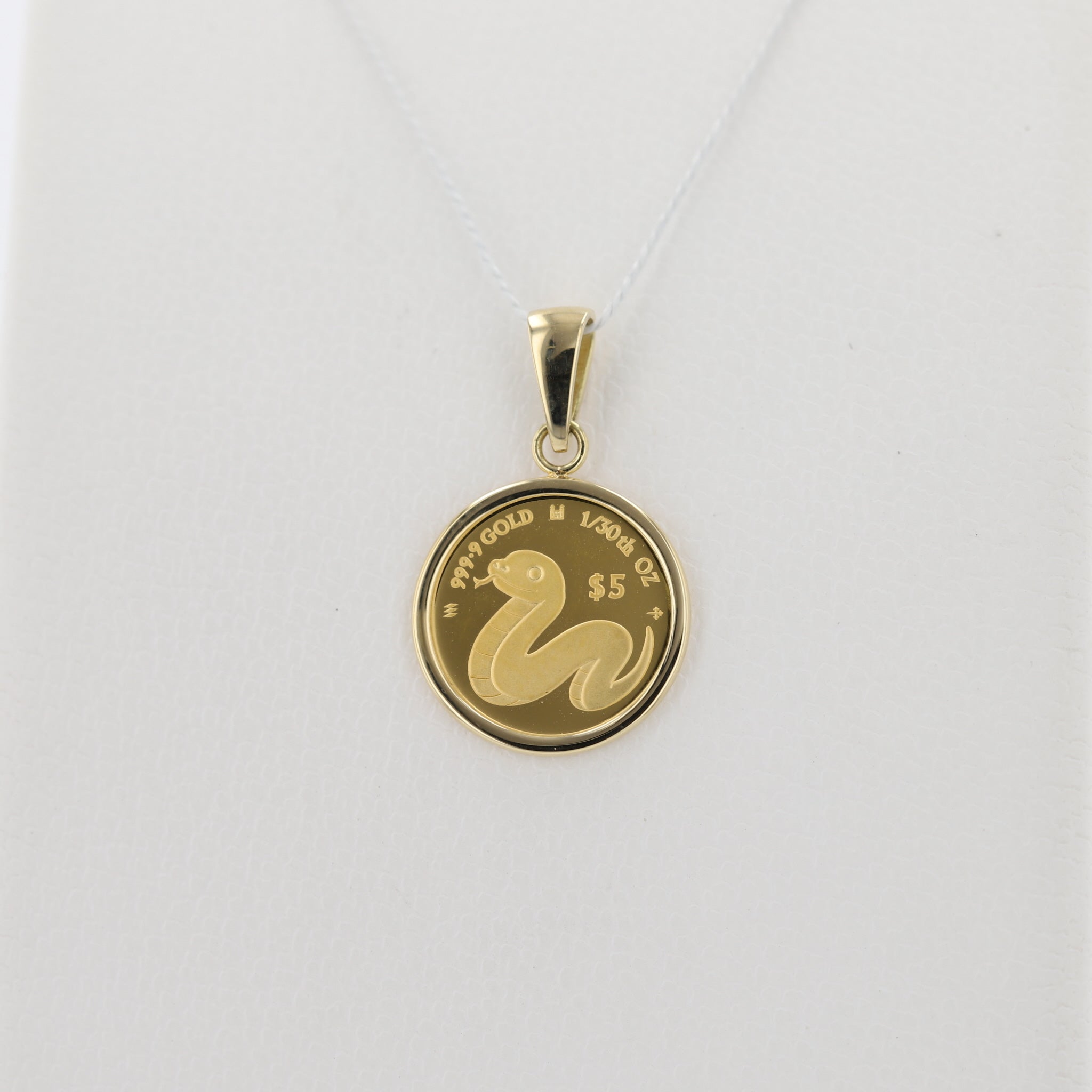 K24/K18ペンダントトップ(純金/コイン/ヘビモチーフ/1/30oz)《25H02805》