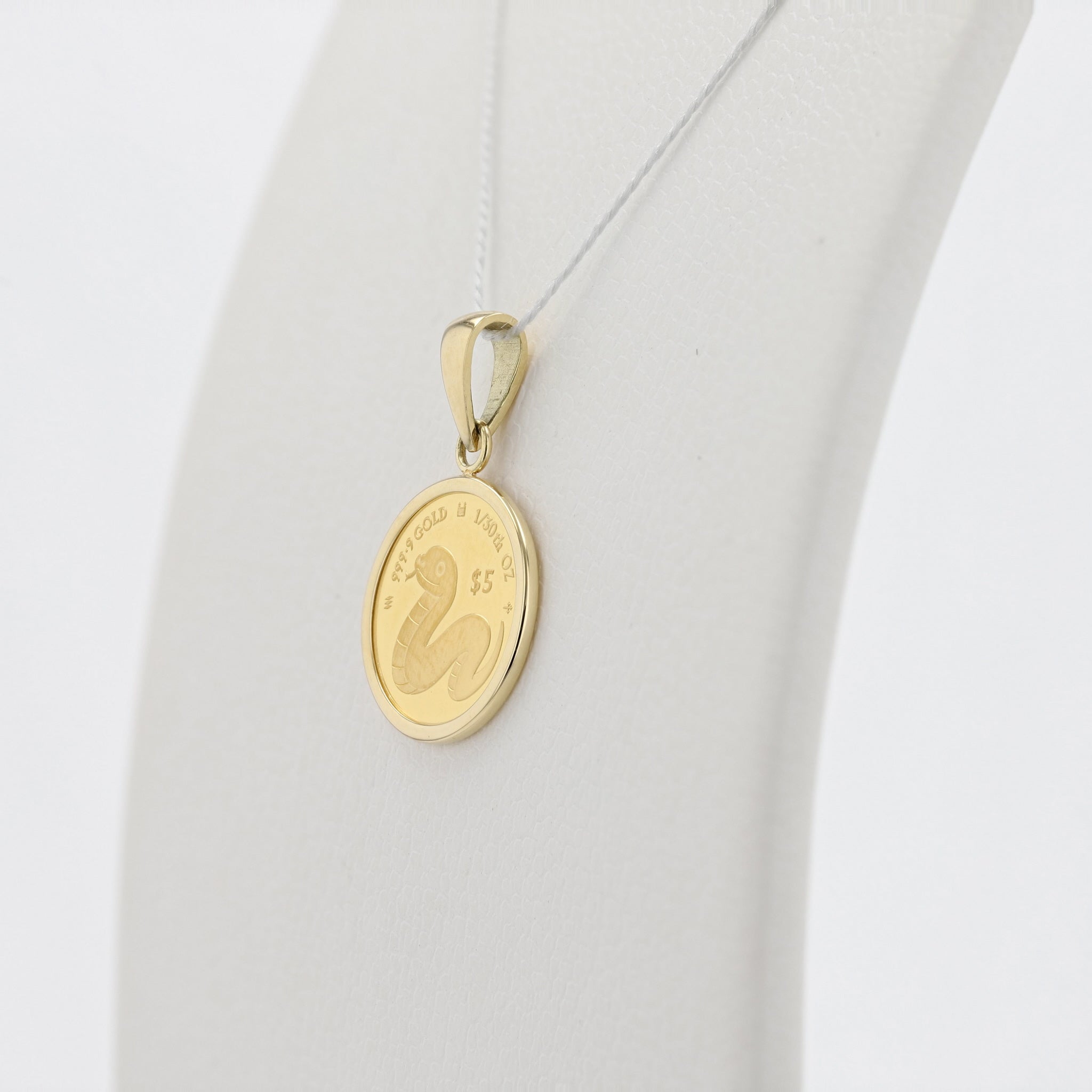 K24/K18ペンダントトップ(純金/コイン/ヘビモチーフ/1/30oz)《25H02805》