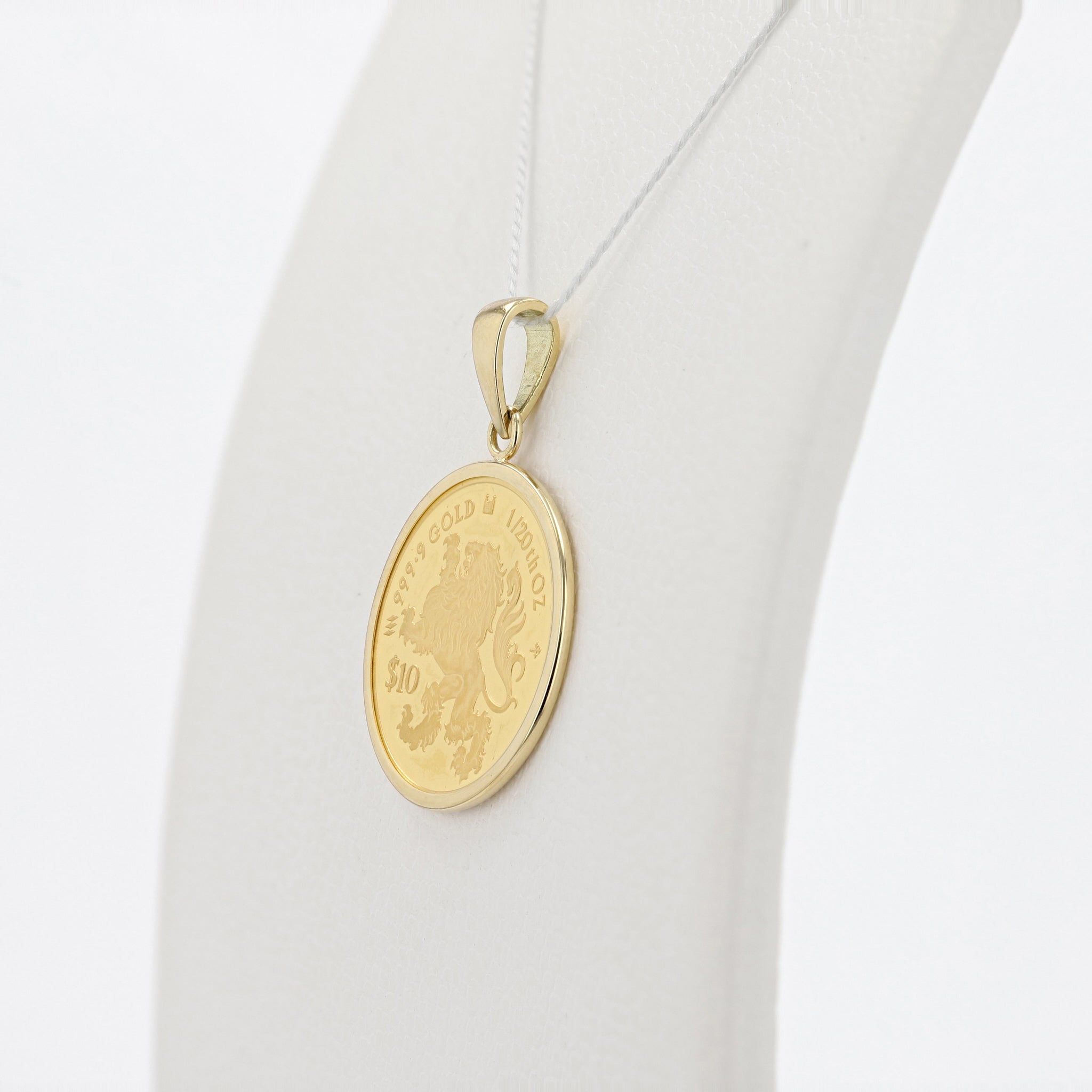 K24/K18ペンダントトップ(純金/コイン/獅子モチーフ/1/20oz)《25H02806》