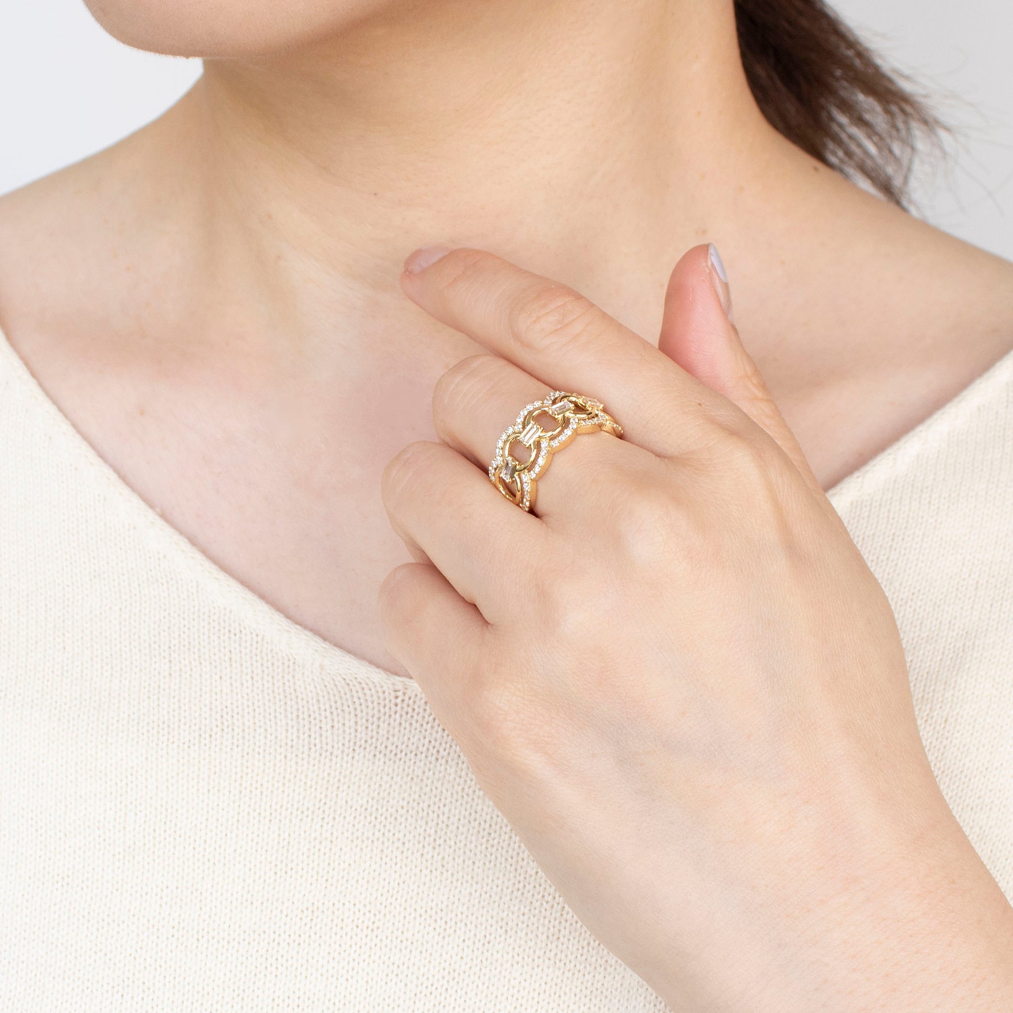 ダイヤモンド K18リング(4月誕生石/鑑別書付)《25H02808》