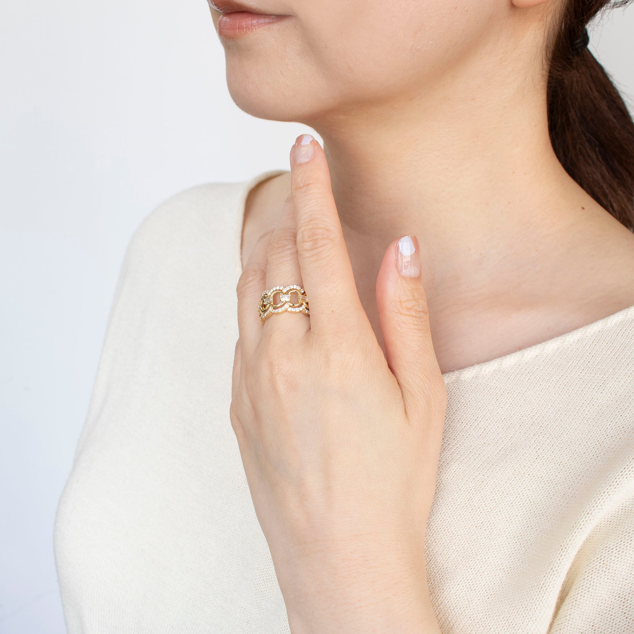 ダイヤモンド K18リング(4月誕生石/鑑別書付)《25H02808》