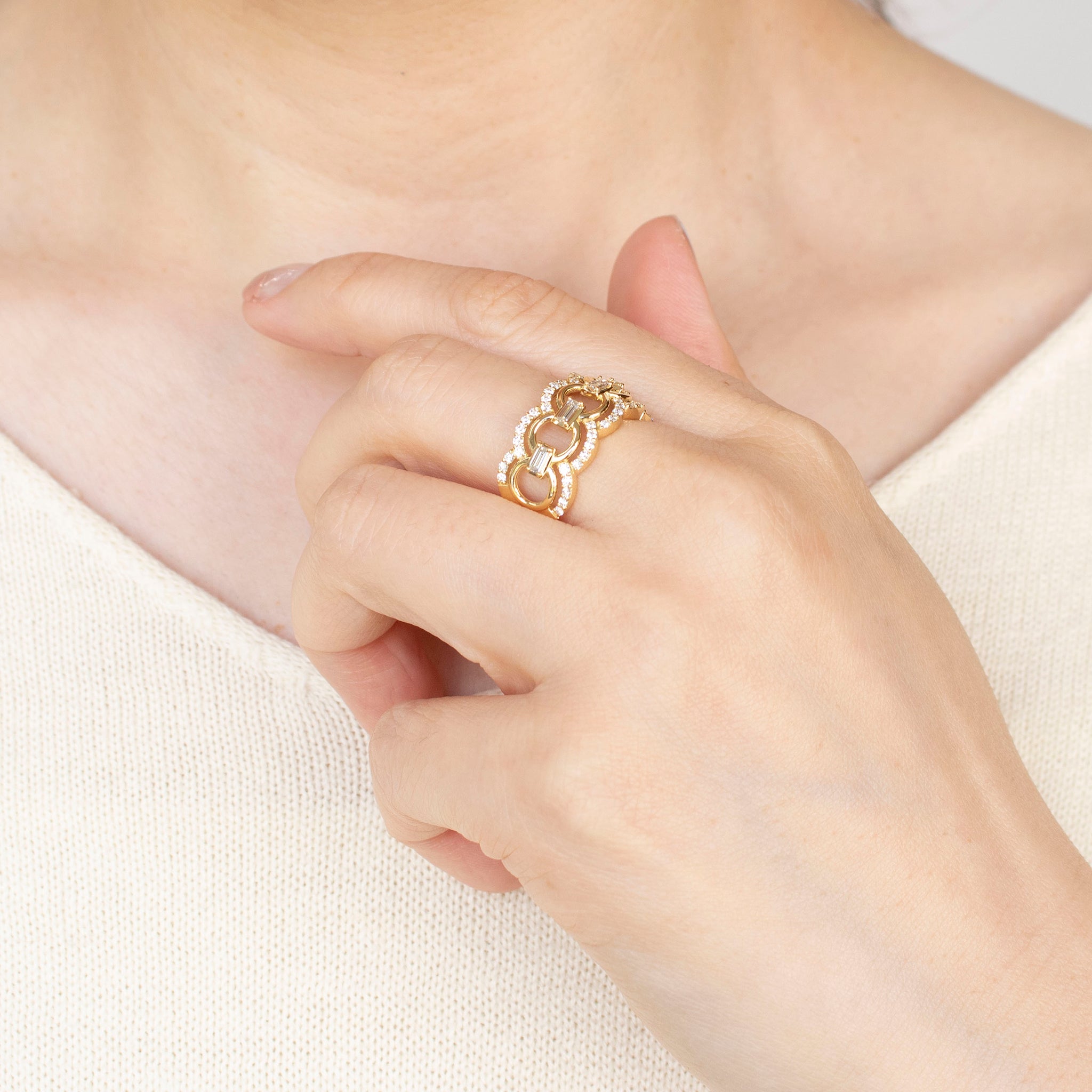 ダイヤモンド K18リング(4月誕生石/鑑別書付)《25H02808》