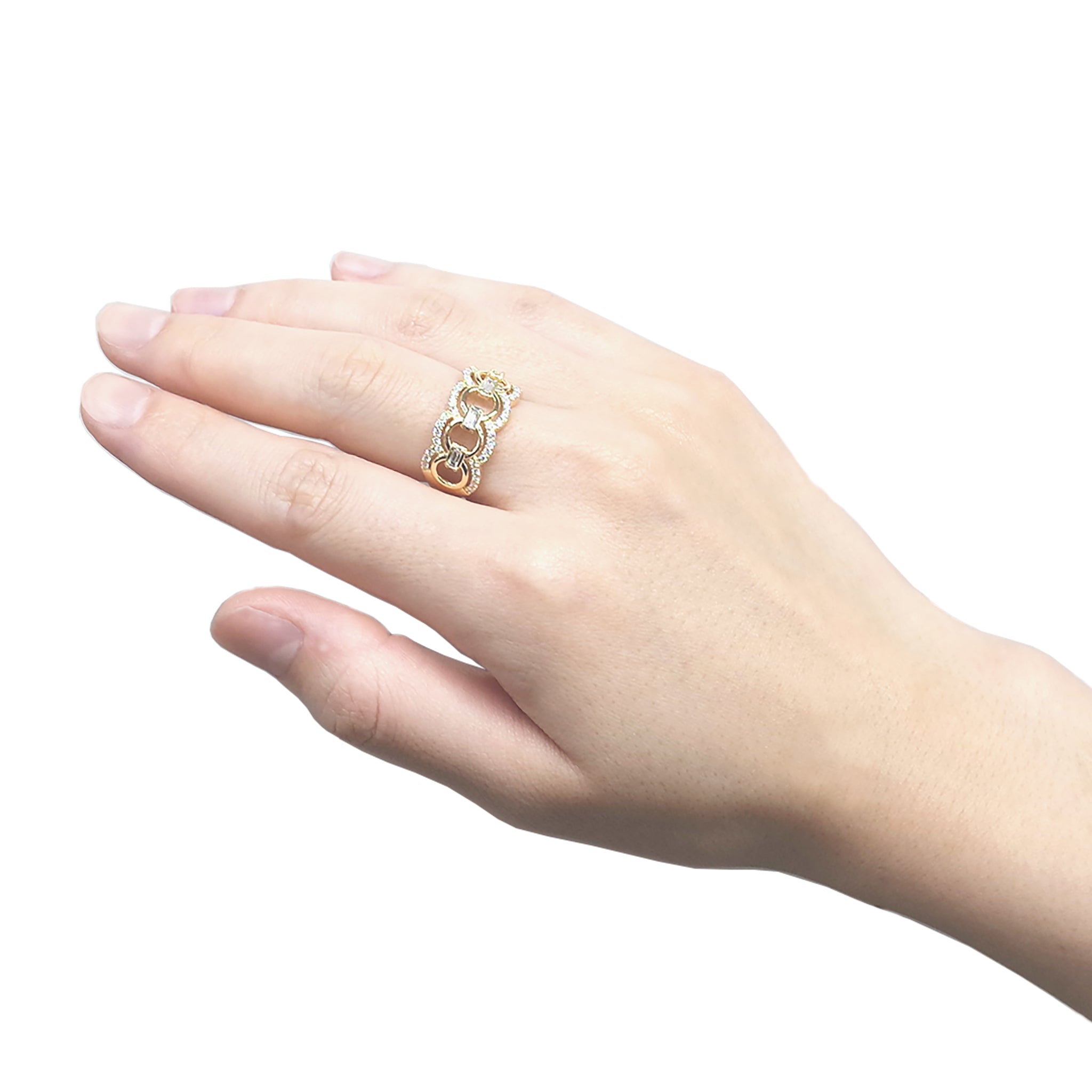 ダイヤモンド K18リング(4月誕生石/鑑別書付)《25H02808》