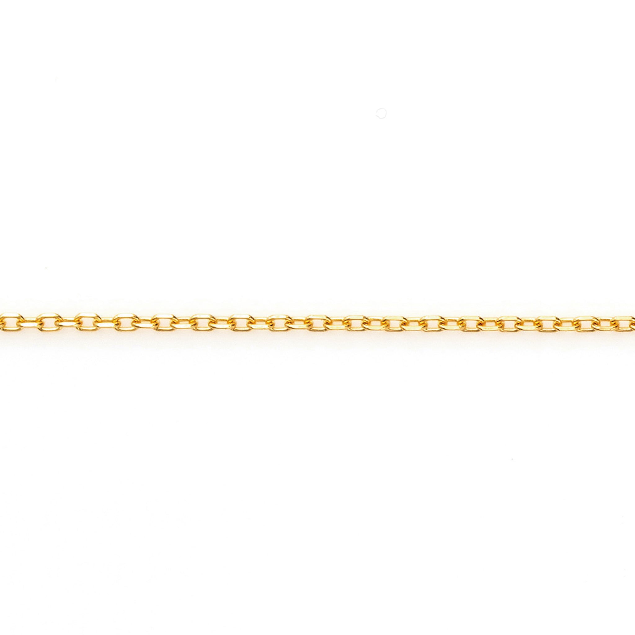 K18ネックレス(角アズキ/幅0.6mm/45cm/スライドピン式「楽わ」付き/フリーアジャスター)《25H02906》