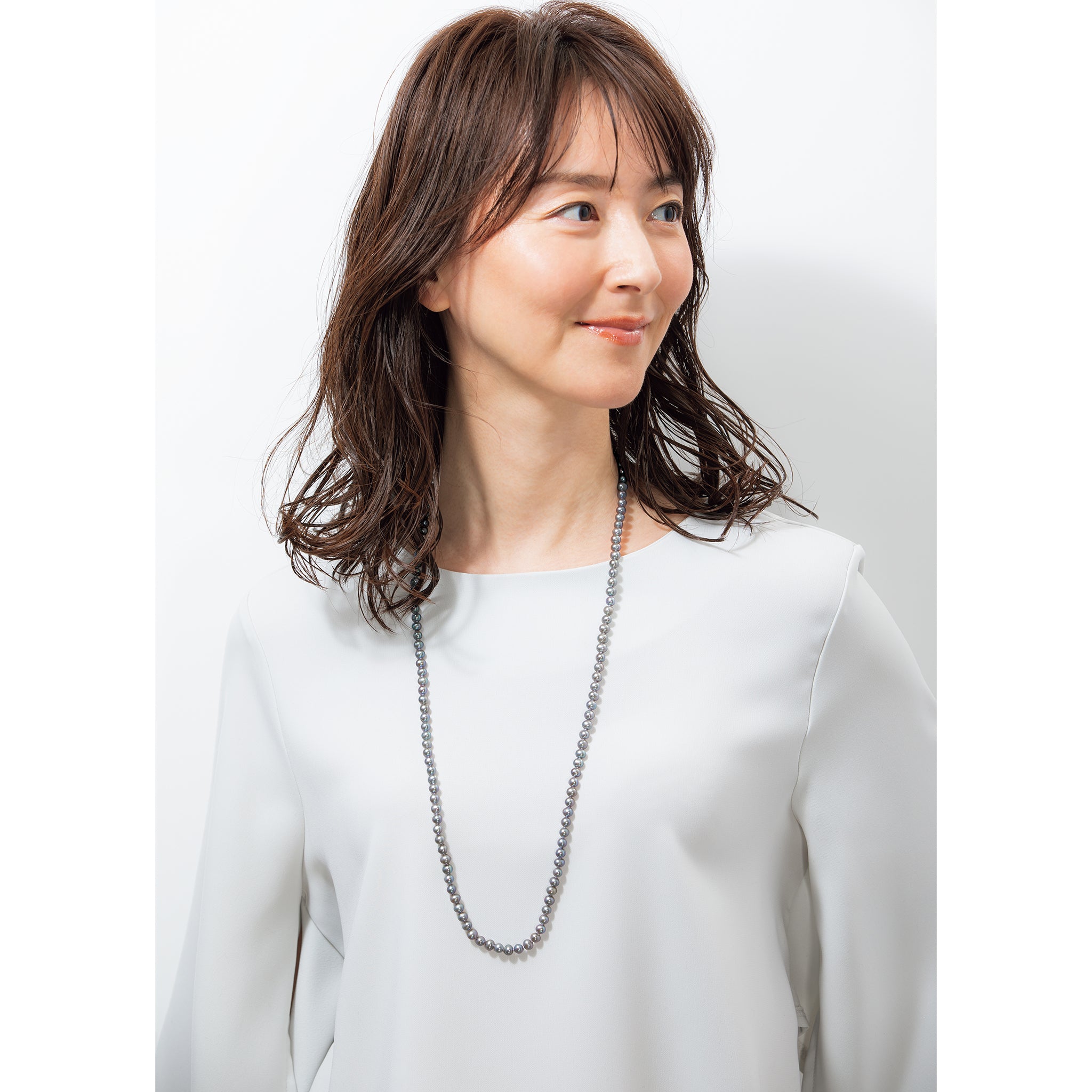 パール ネックレス&ペンダントップ3点セット(淡水真珠/ロング/80cm/6月誕生石)《25H03501》