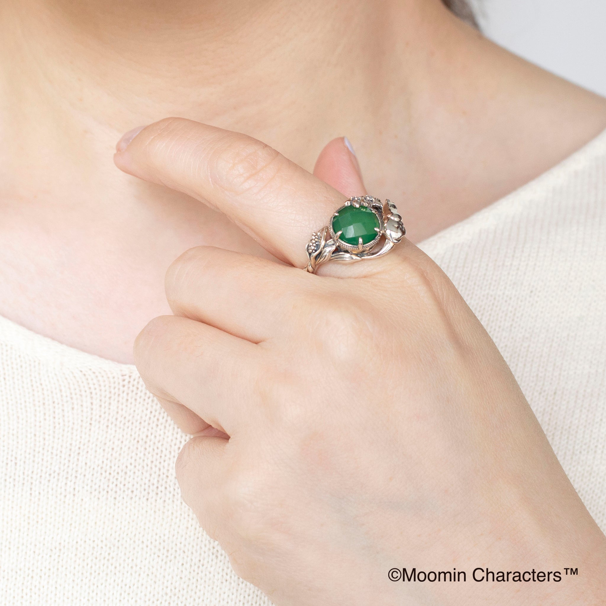 グリーンカルセドニー/ホワイトトパーズ シルバーリング(MOOMIN/ムーミン)《25H03602》