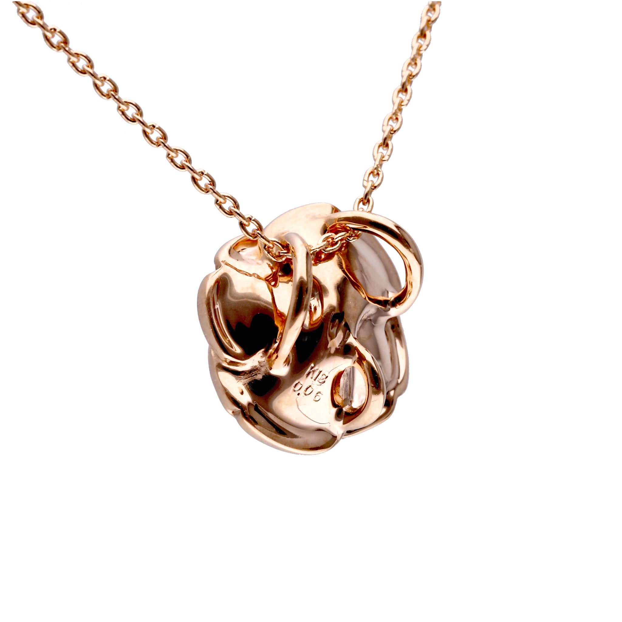 ダイヤモンド K18ネックレス(カメリアモチーフ/4月誕生石/鑑別書付)《25N00202》