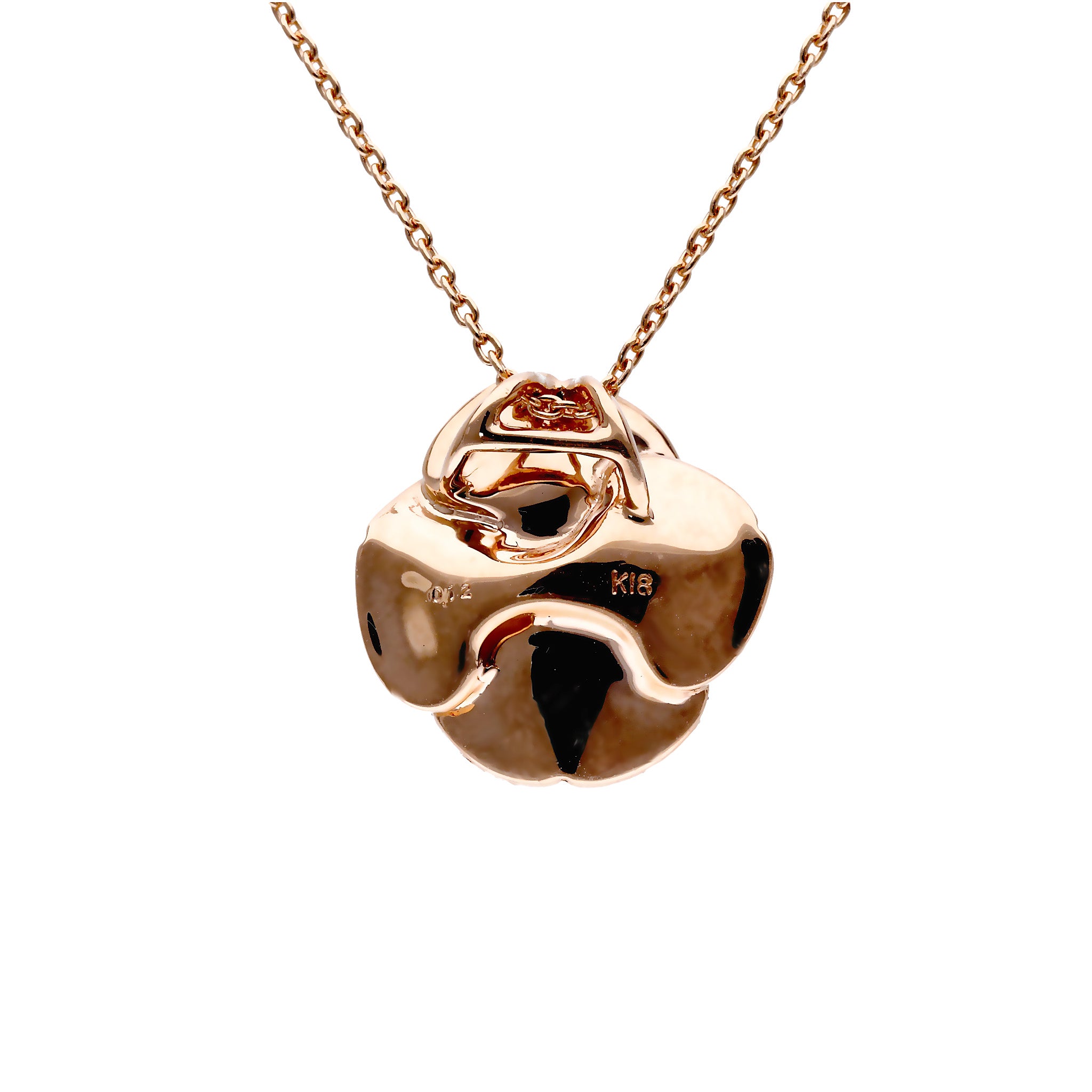 ダイヤモンド K18ネックレス(カメリアモチーフ/4月誕生石/鑑別書付)《25N00203》