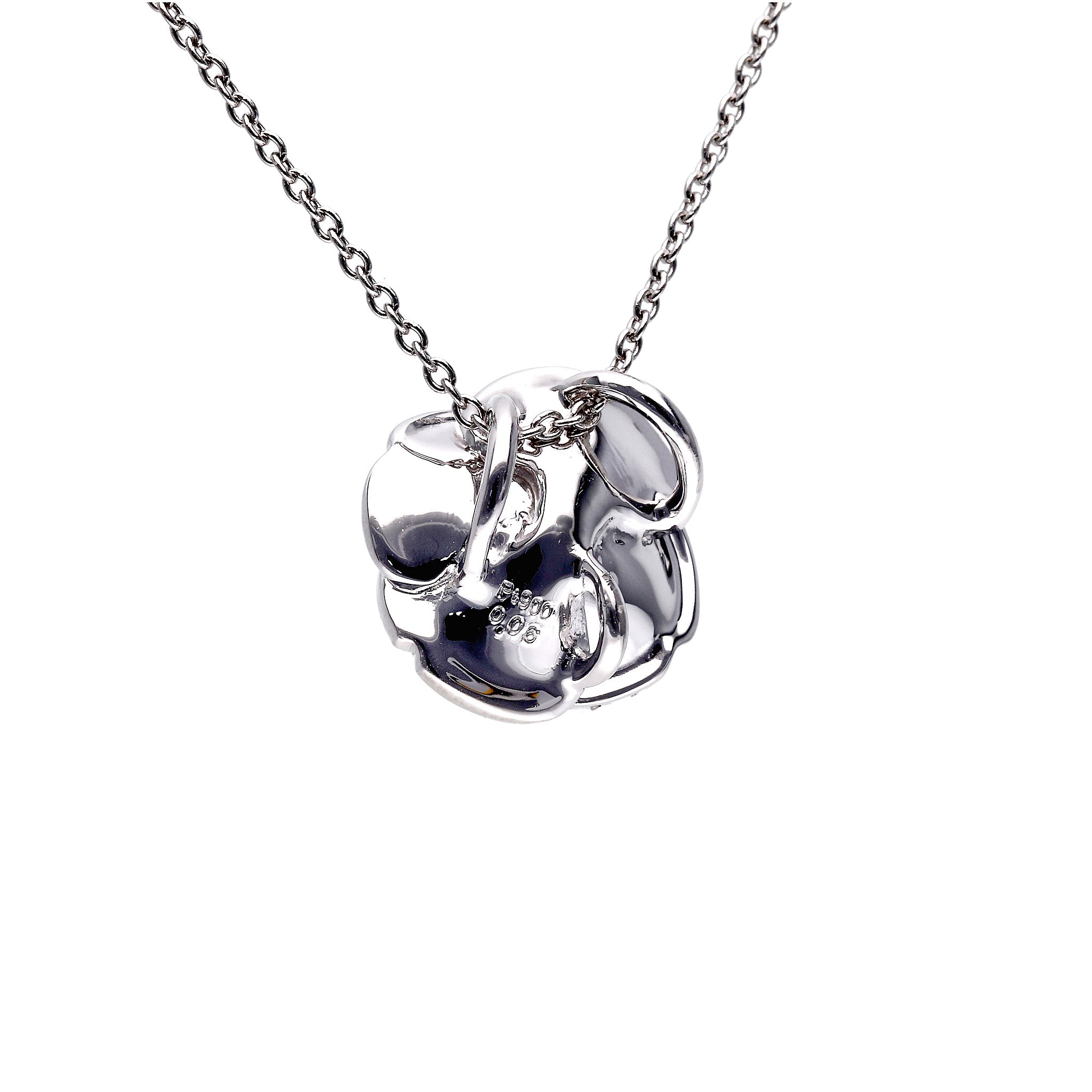 ダイヤモンド プラチナネックレス(カメリアモチーフ/4月誕生石)《25N00204》