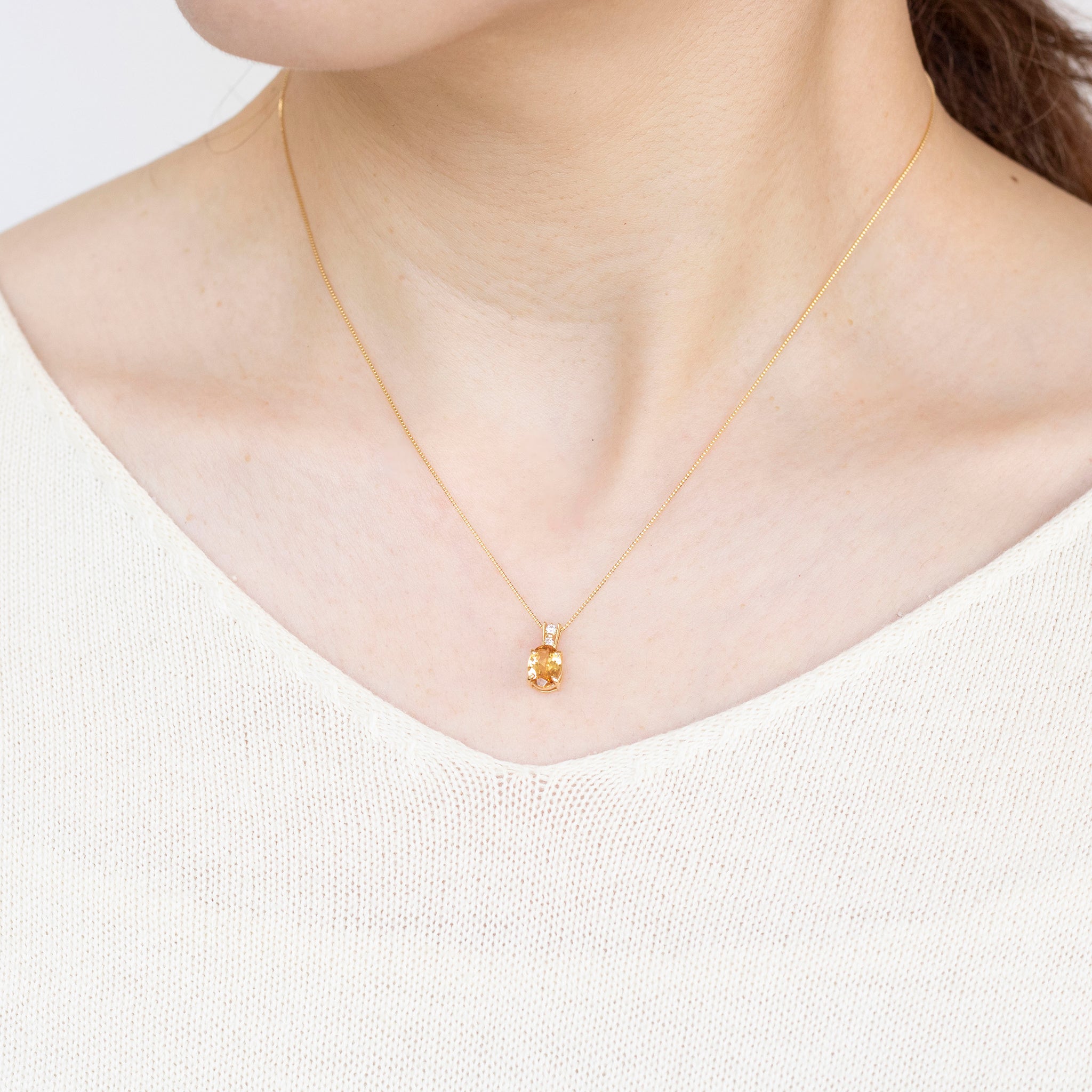 ガーネット/ダイヤモンド K18ネックレス(1月誕生石)《25N00305》