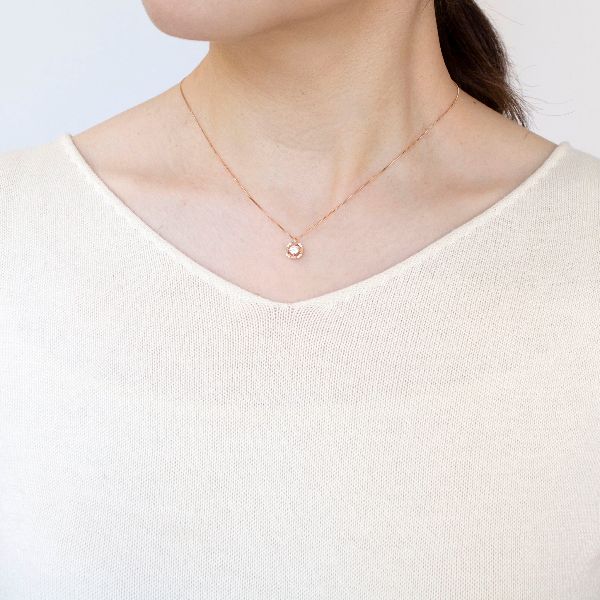 ダイヤモンド K18ネックレス(0.2カラット/Dカラー/SIクラス/EX/4月誕生石/グレーディングレポート付)《25N00406》