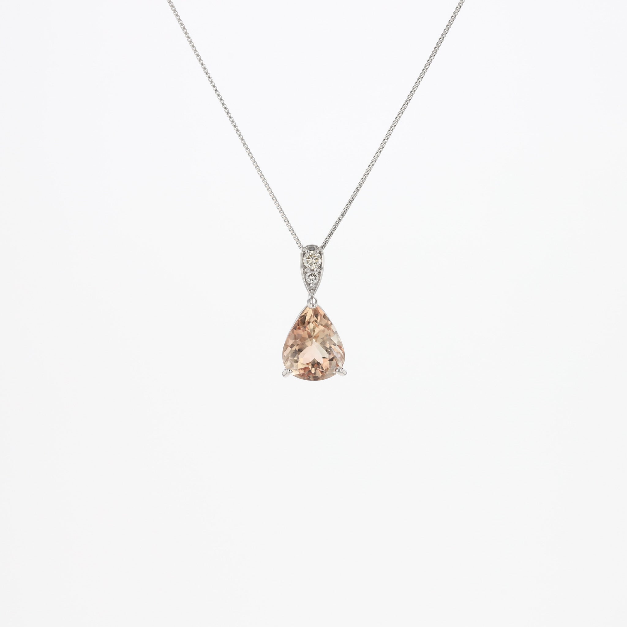 ラブラドライト/ダイヤモンド プラチナネックレス(ペアシェイプ/鑑別書付)《25N00507》