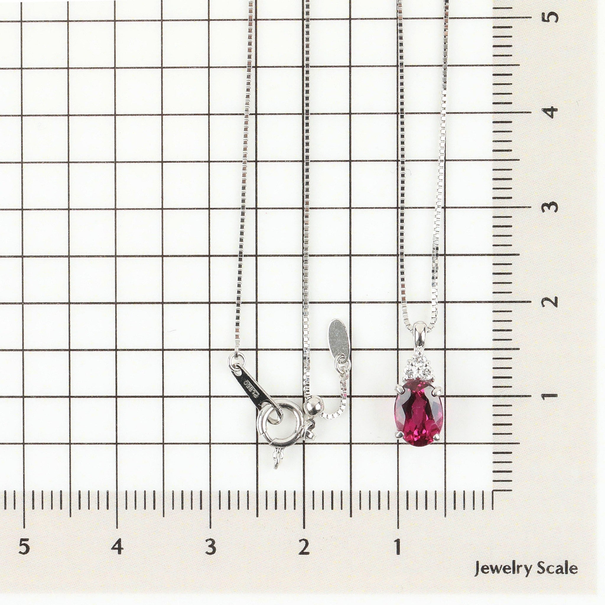 ルベライト/ダイヤモンド プラチナネックレス(鑑別書付)《25N00601》