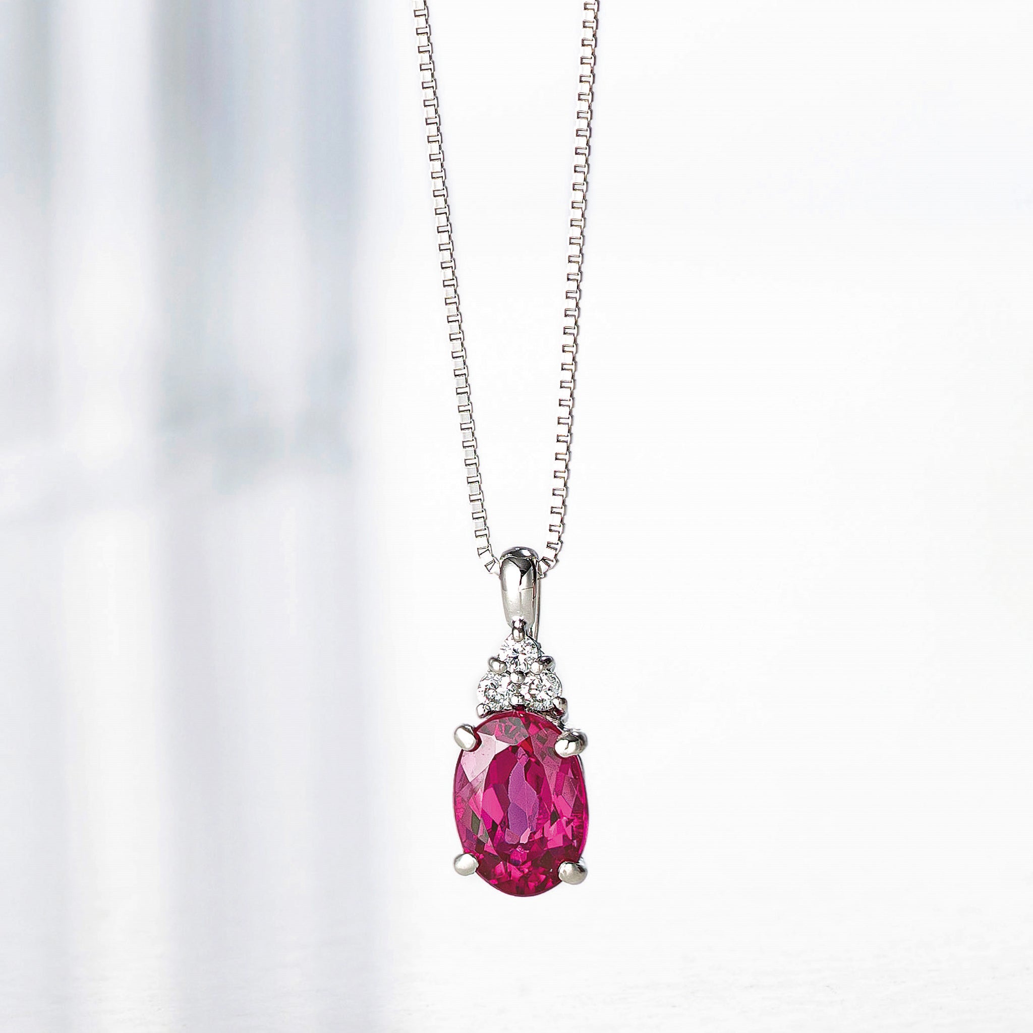 ルベライト/ダイヤモンド プラチナネックレス(鑑別書付)《25N00601