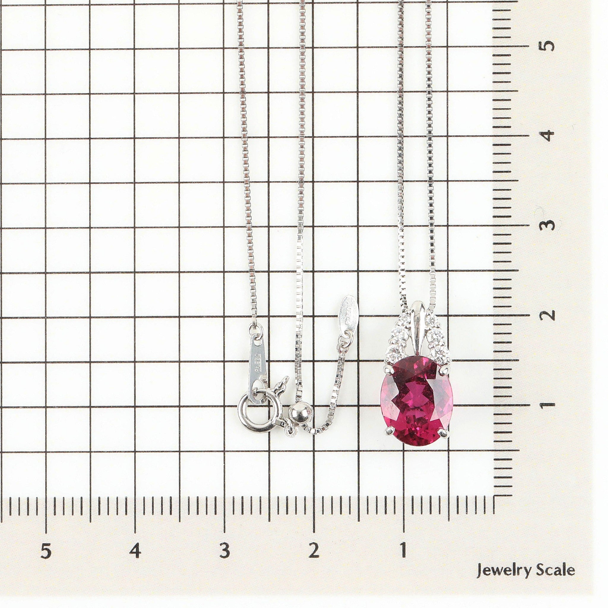 【限定1点】ルベライト/ダイヤモンド プラチナネックレス(2.91カラット/鑑別書付)《25N00602》