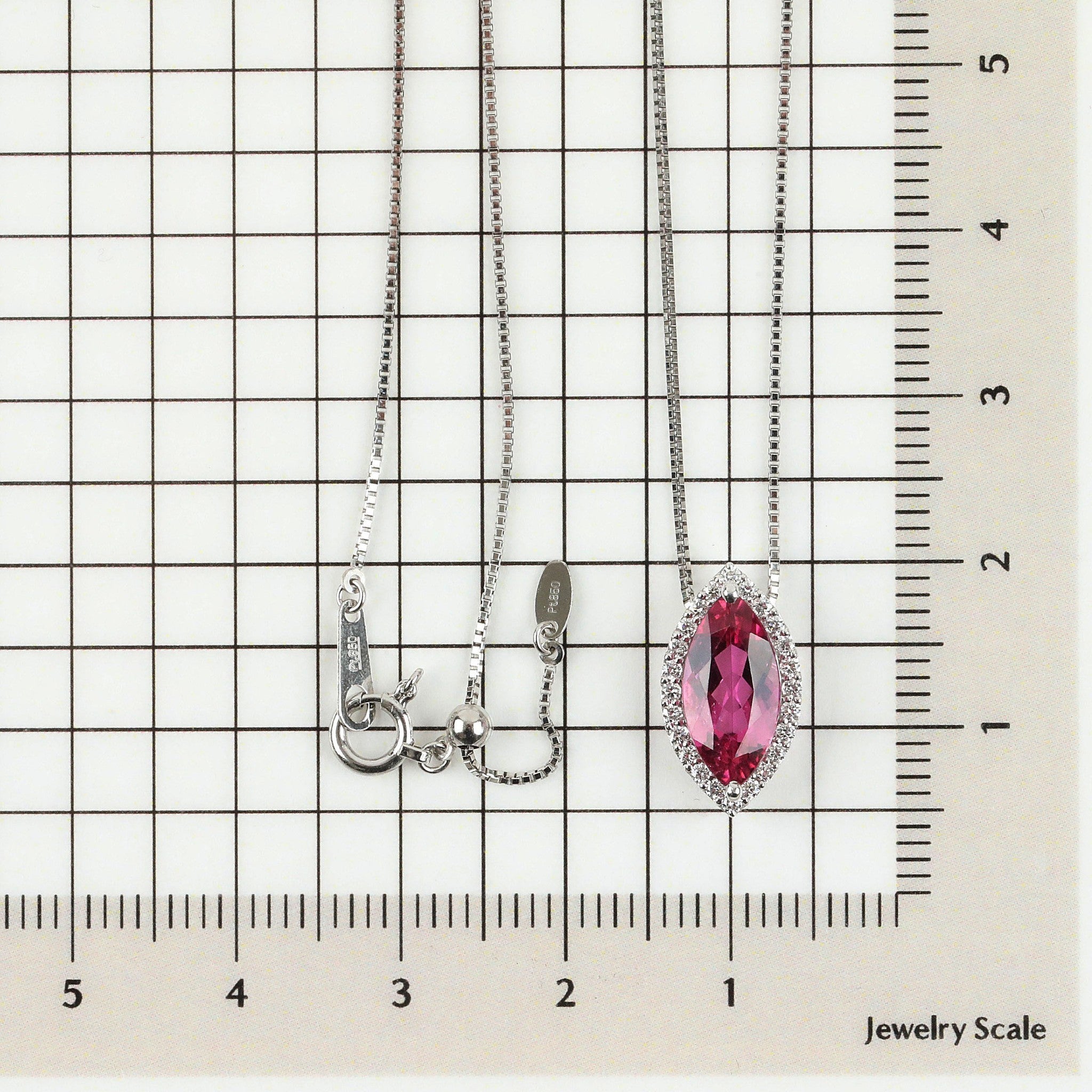 【限定1点】ルベライト/ダイヤモンド プラチナネックレス(1.57カラット/マーキスカット/鑑別書付)《25N00604》