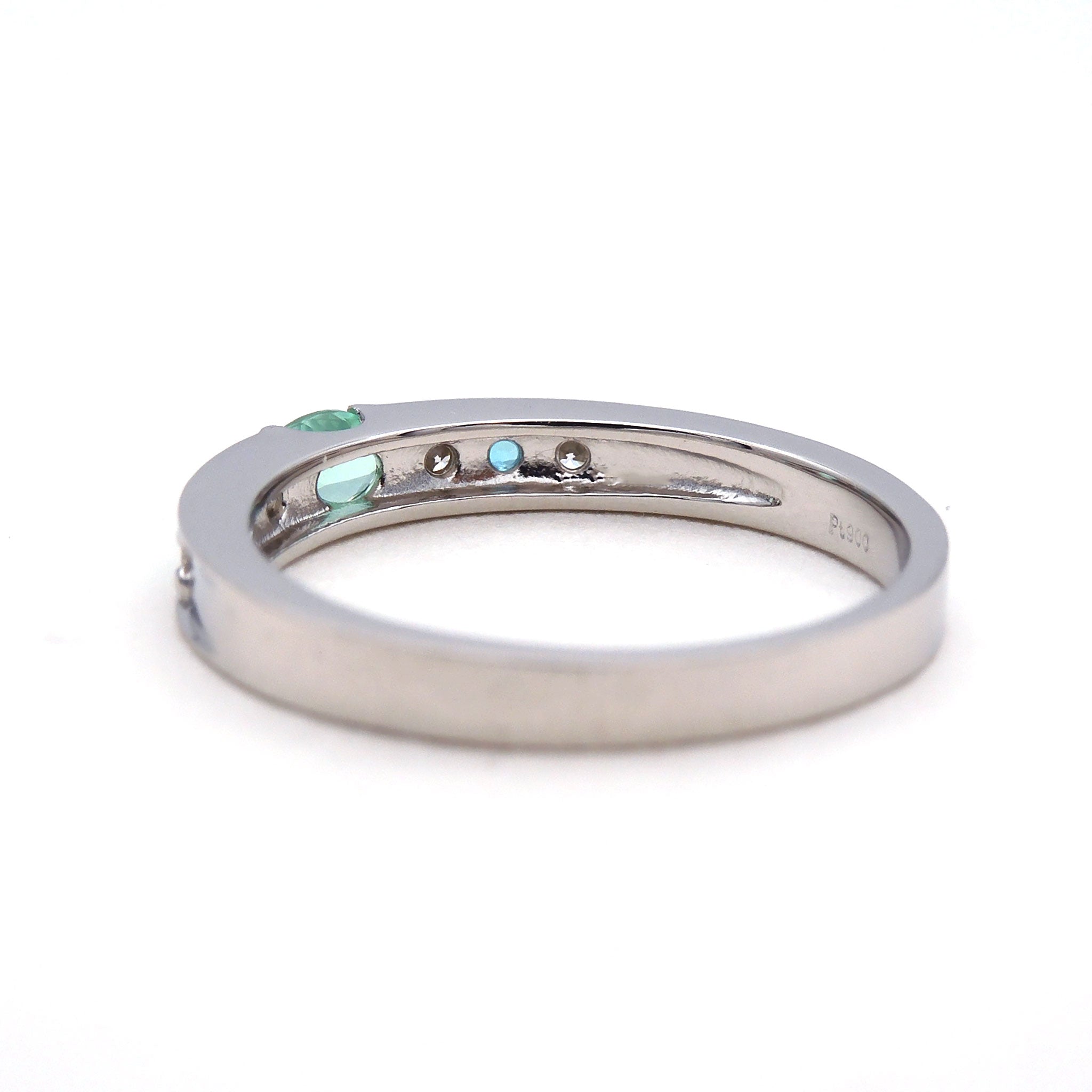 パライバトルマリン/ダイヤモンド プラチナリング(10月誕生石/鑑別書付)《25N00704》