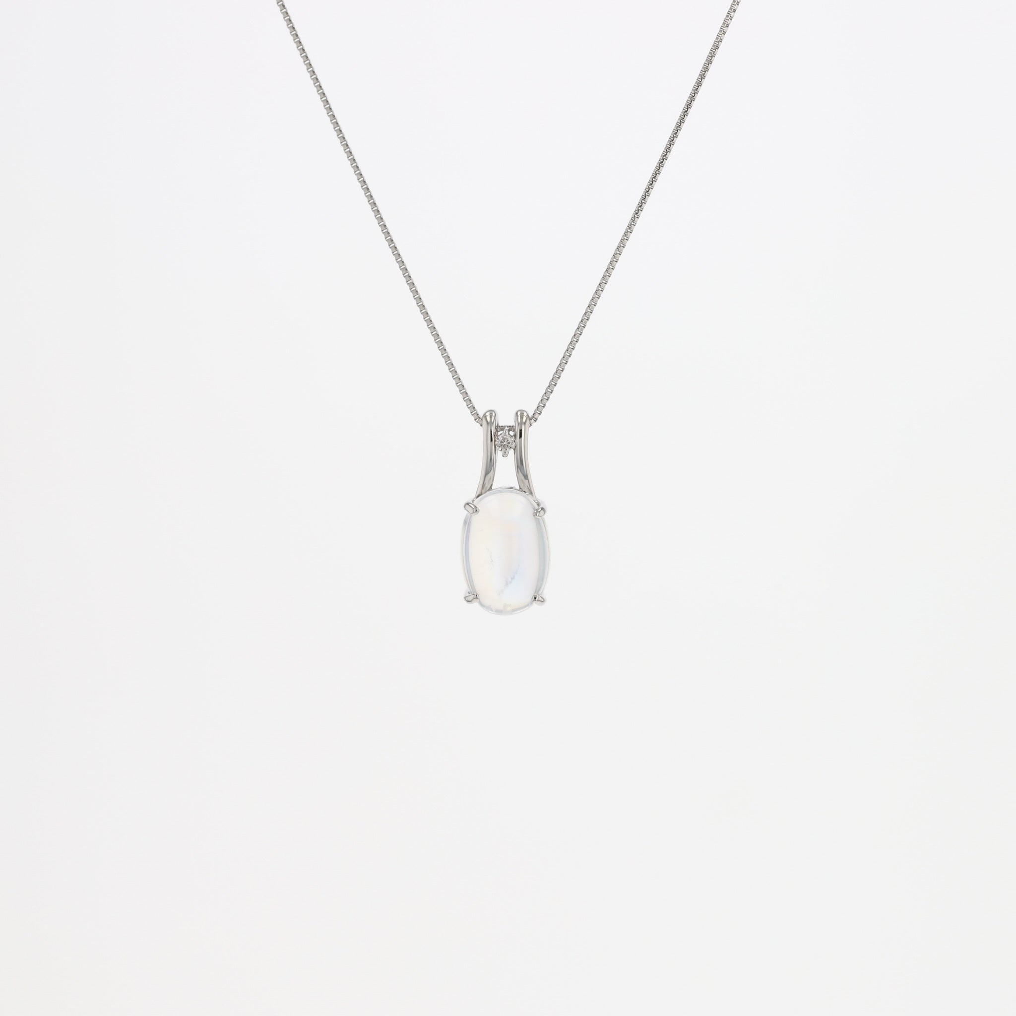 アンデシンラブラドライト/ダイヤモンド プラチナネックレス《25N00706》