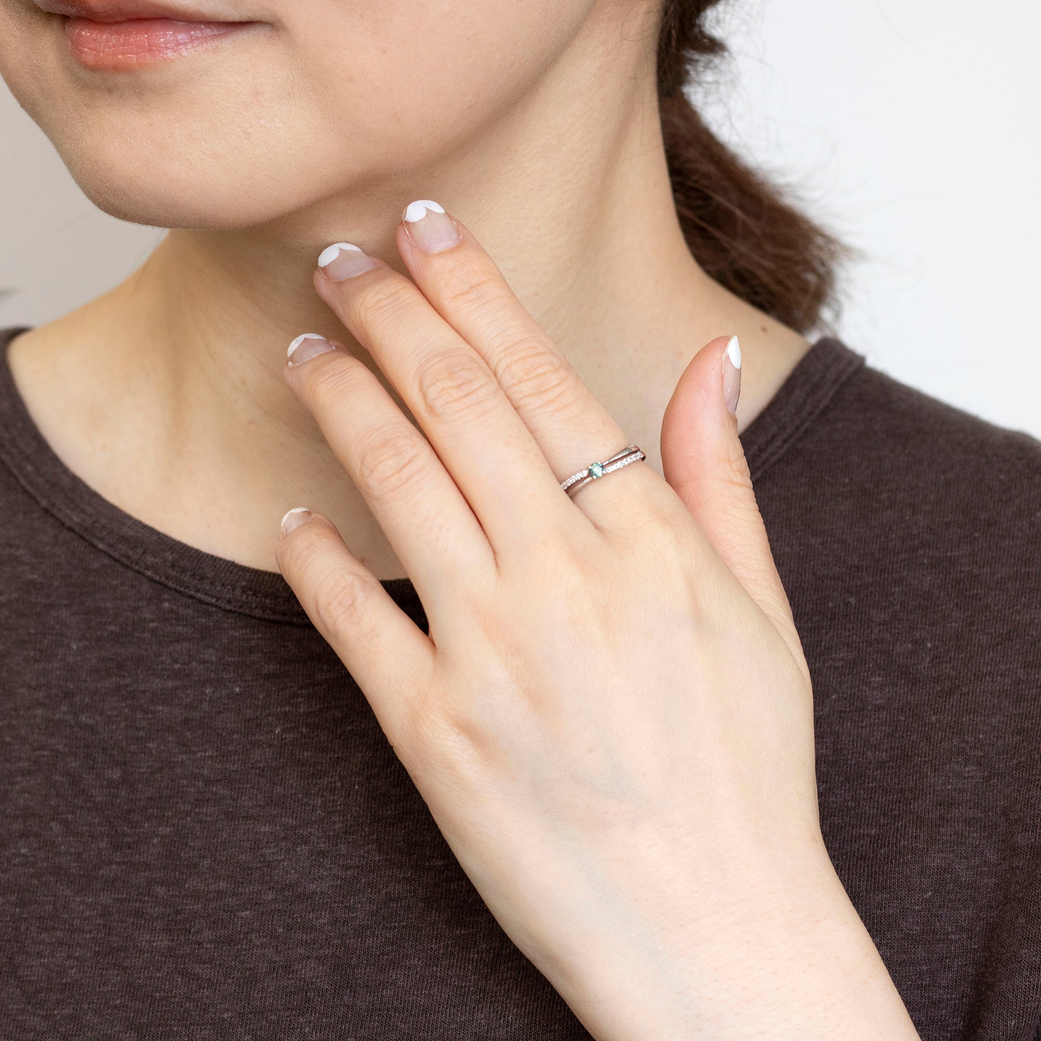 アレキサンドライト/ダイヤモンド プラチナリング(6月誕生石)《25N00707》