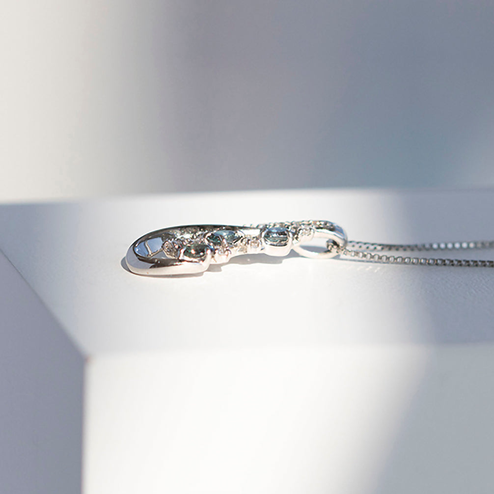 アレキサンドライト/ダイヤモンド プラチナネックレス(6月誕生石/鑑別書付)《25N00708》