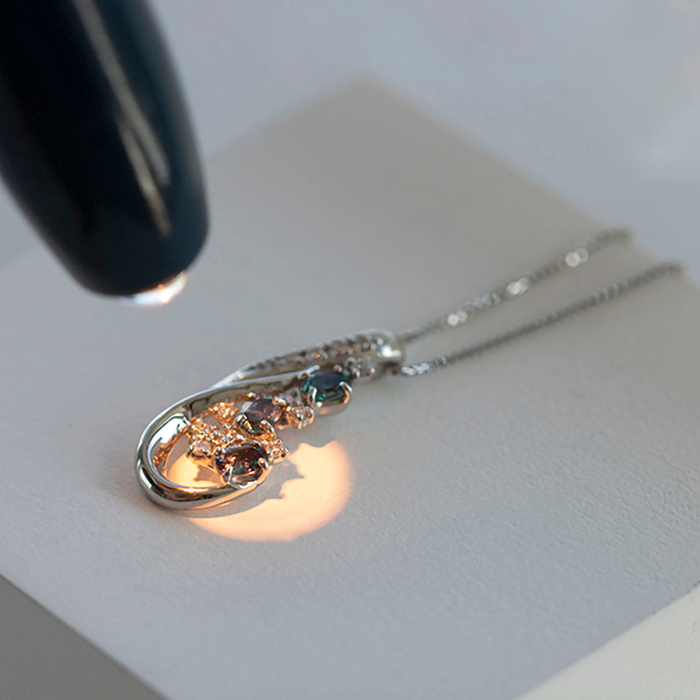 アレキサンドライト/ダイヤモンド プラチナネックレス(6月誕生石/鑑別書付)《25N00708》