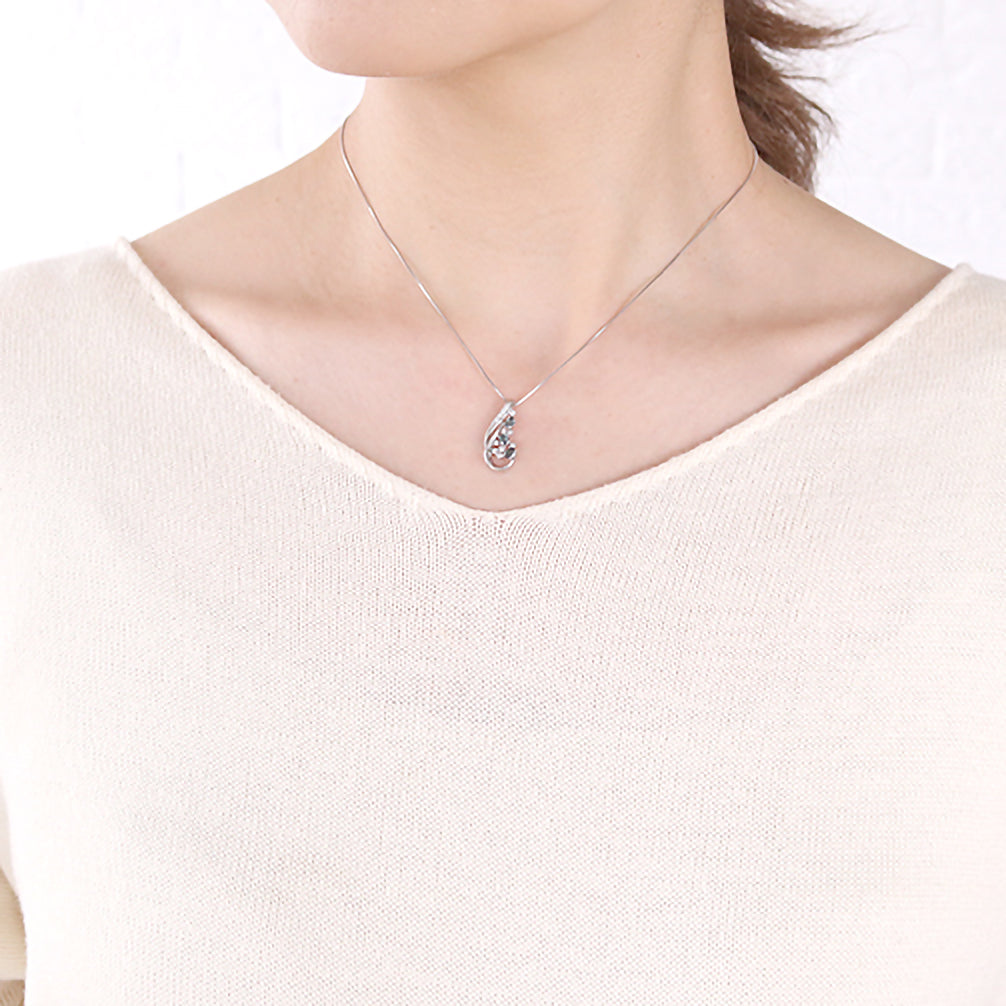 アレキサンドライト/ダイヤモンド プラチナネックレス(6月誕生石/鑑別書付)《25N00708》