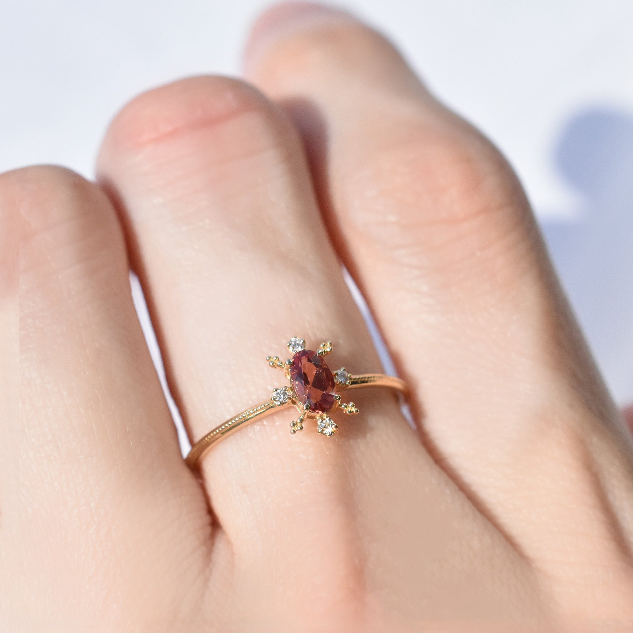 アンデシン/ダイヤモンド K18リング《25N00801》